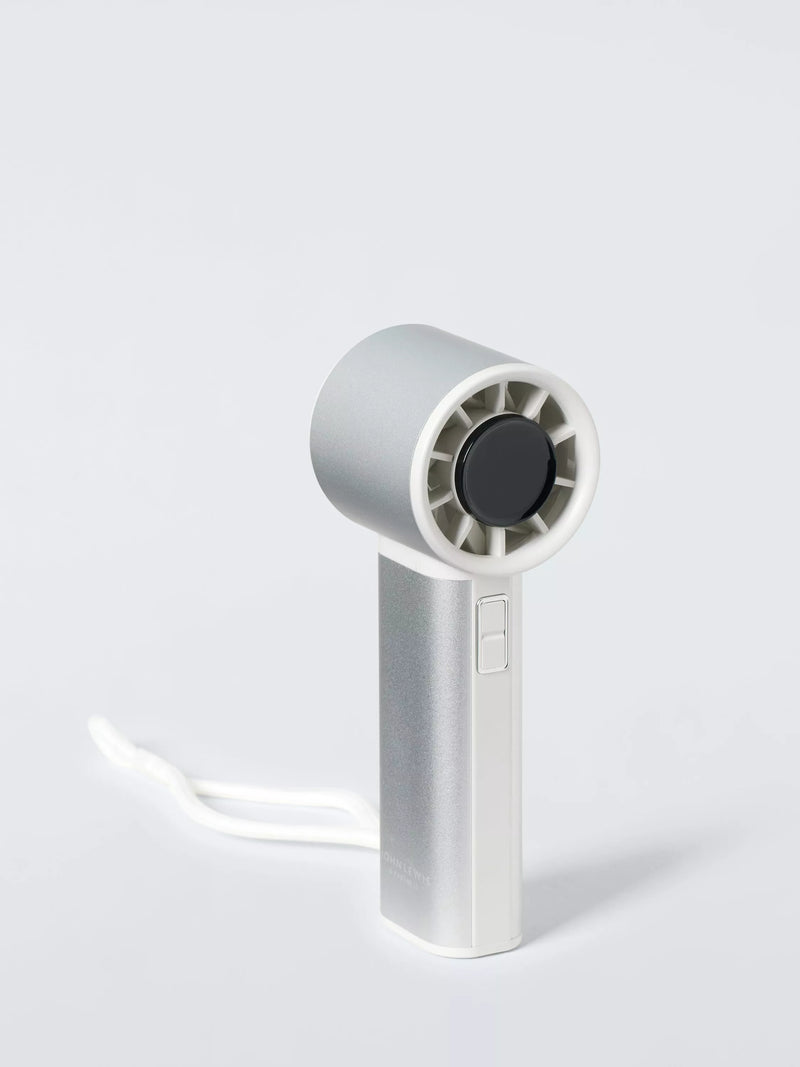 John Lewis High Power Handheld Fan with Aluminium Casing, Silver