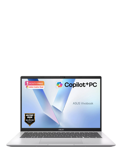 John Lewis ASUS Vivobook 14 Copilot+ Laptop, Intel Core Ultra 5, 16GB RAM, 512GB SSD, 14-inch WUXGA, Silver- Buy online at McGrocer