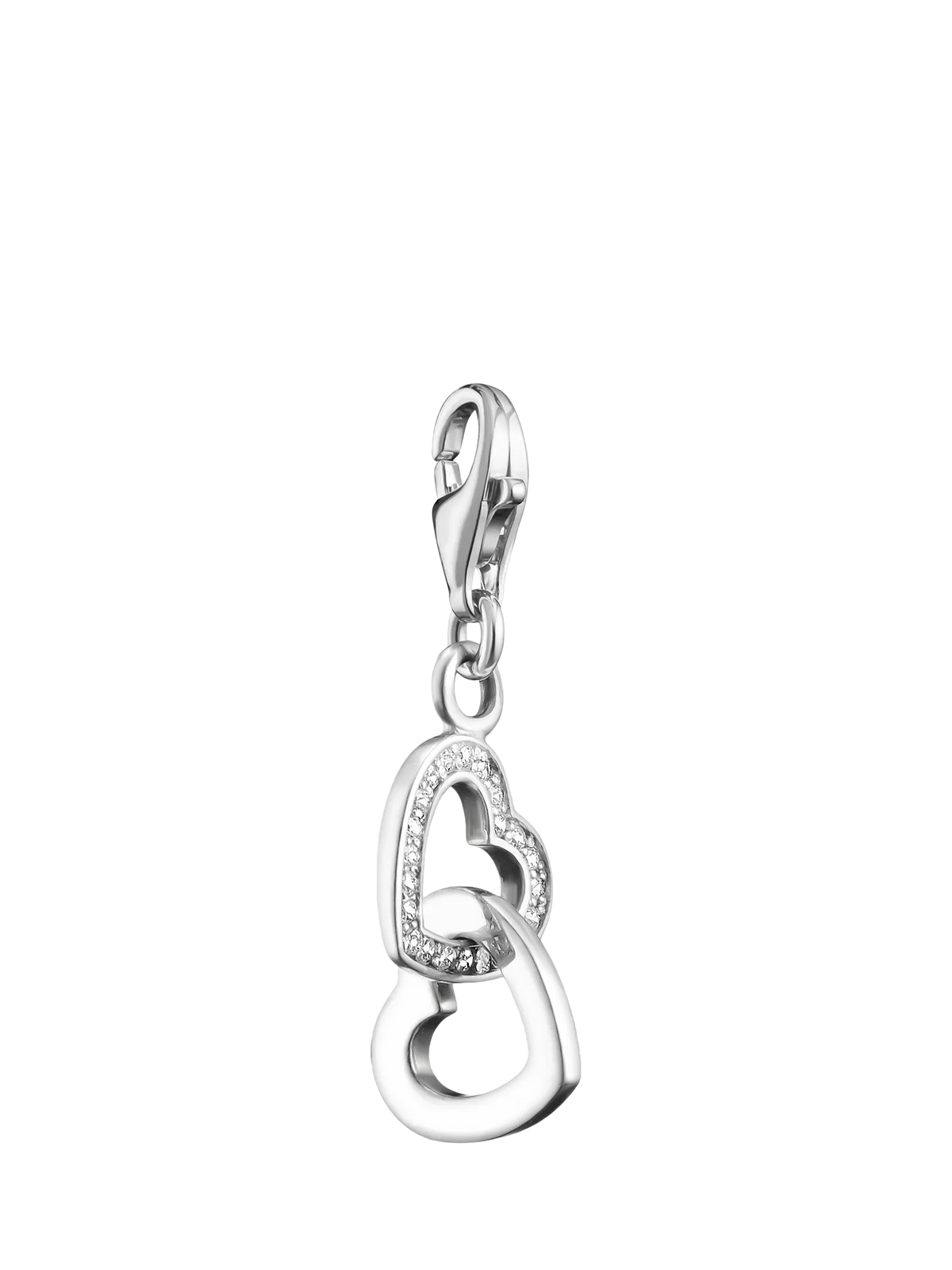 THOMAS SABO double heart crystal charm in silver - British product
