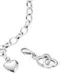 THOMAS SABO double heart crystal charm in silver - British product