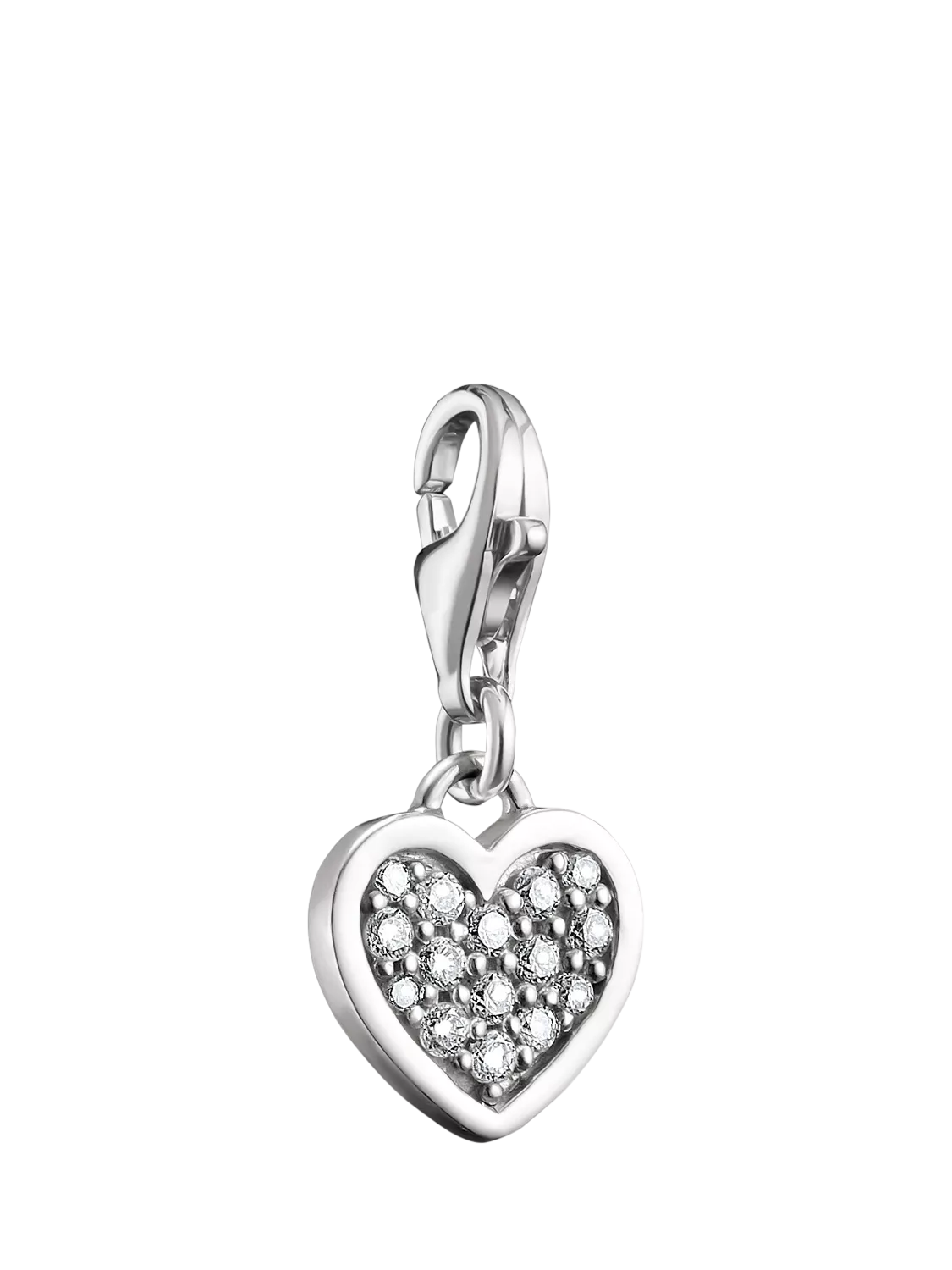 Thomas Sabo crystal heart charm in sterling silver (British brand)