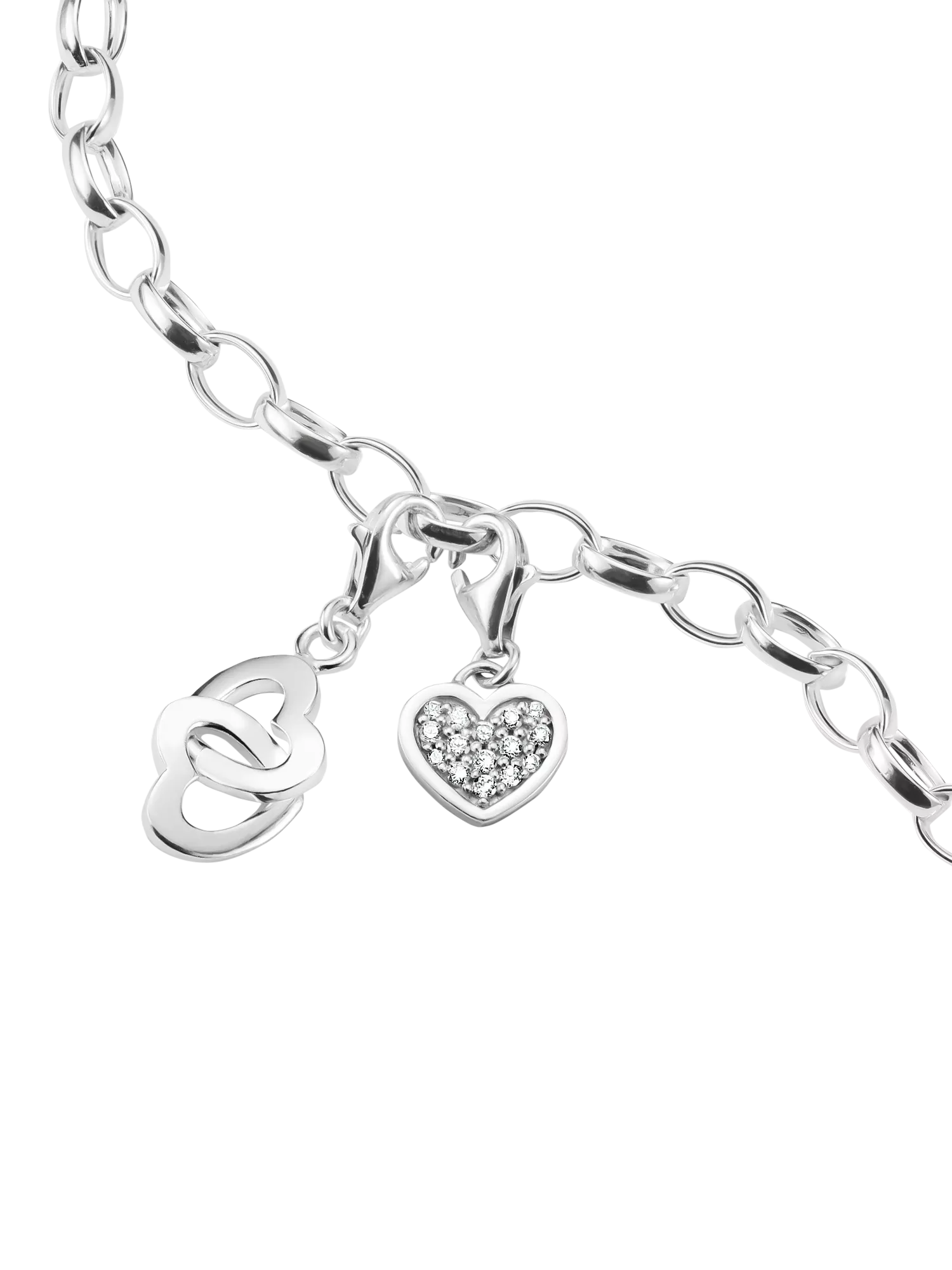 Thomas Sabo crystal heart charm in sterling silver (British brand)