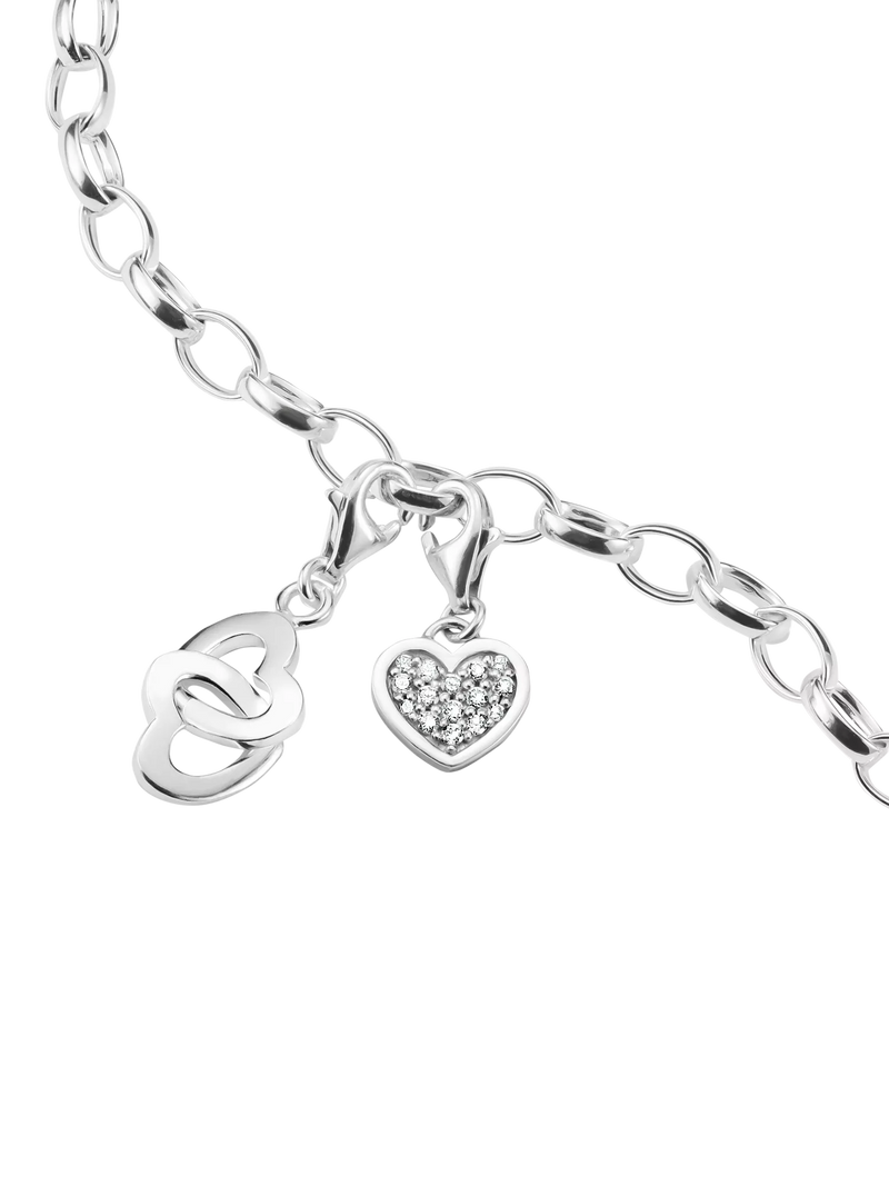 Thomas Sabo crystal heart charm in sterling silver (British brand)
