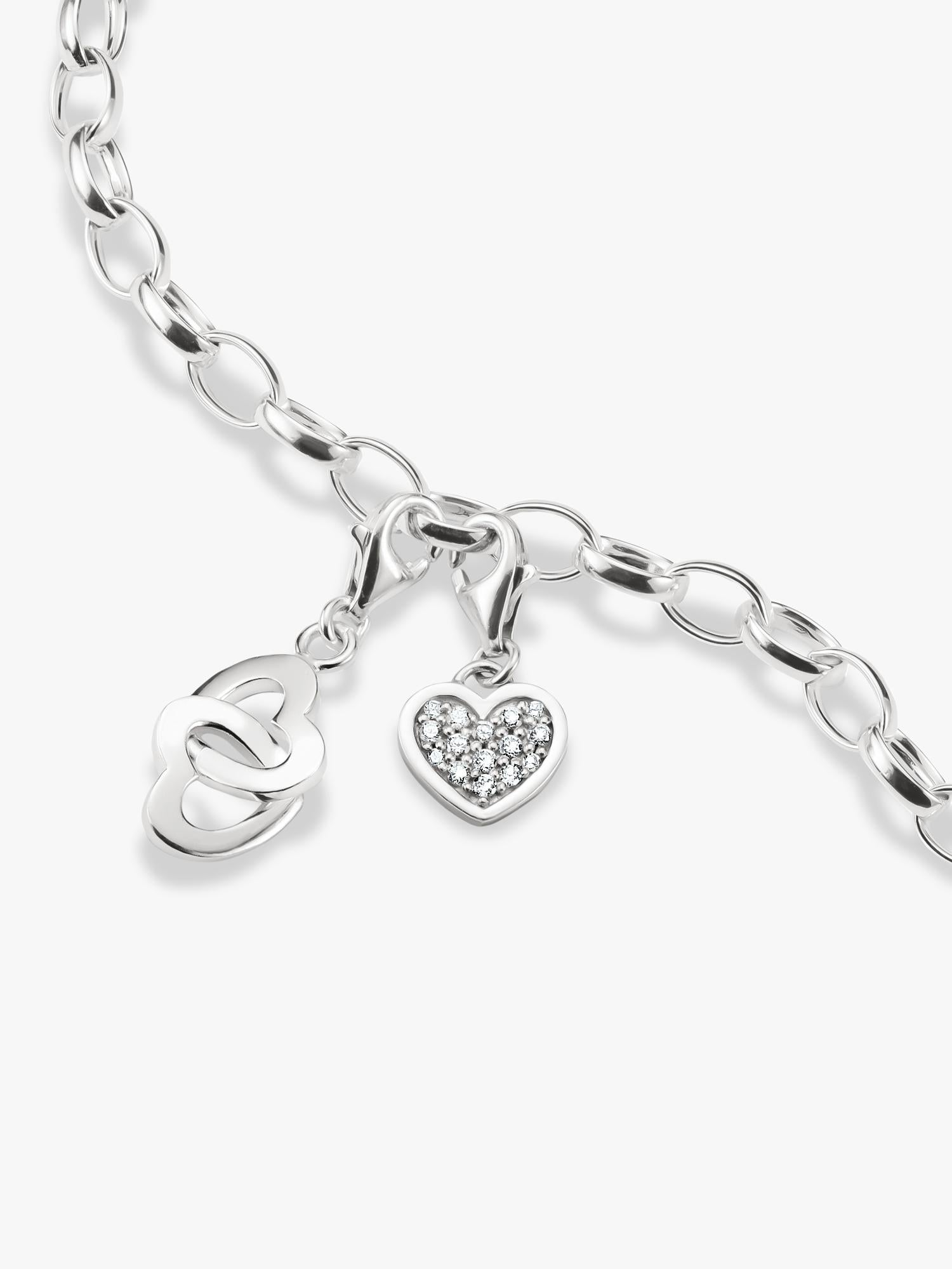 Thomas Sabo crystal heart charm in sterling silver (British brand)