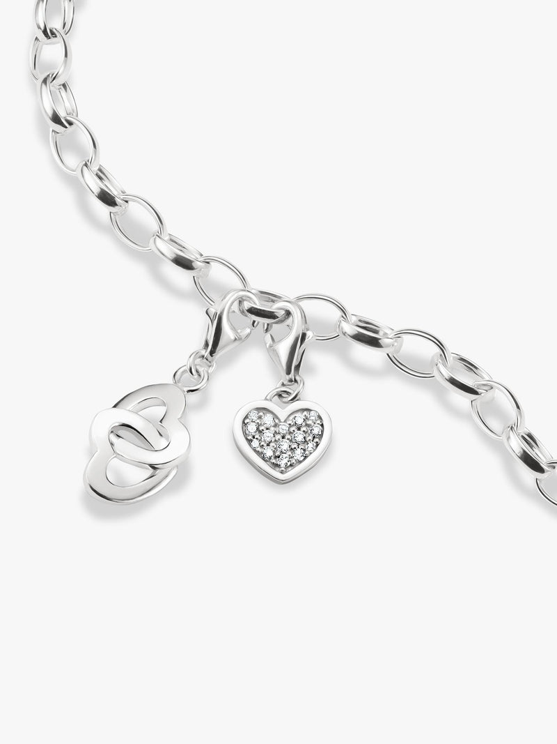 Thomas Sabo crystal heart charm in sterling silver (British brand)