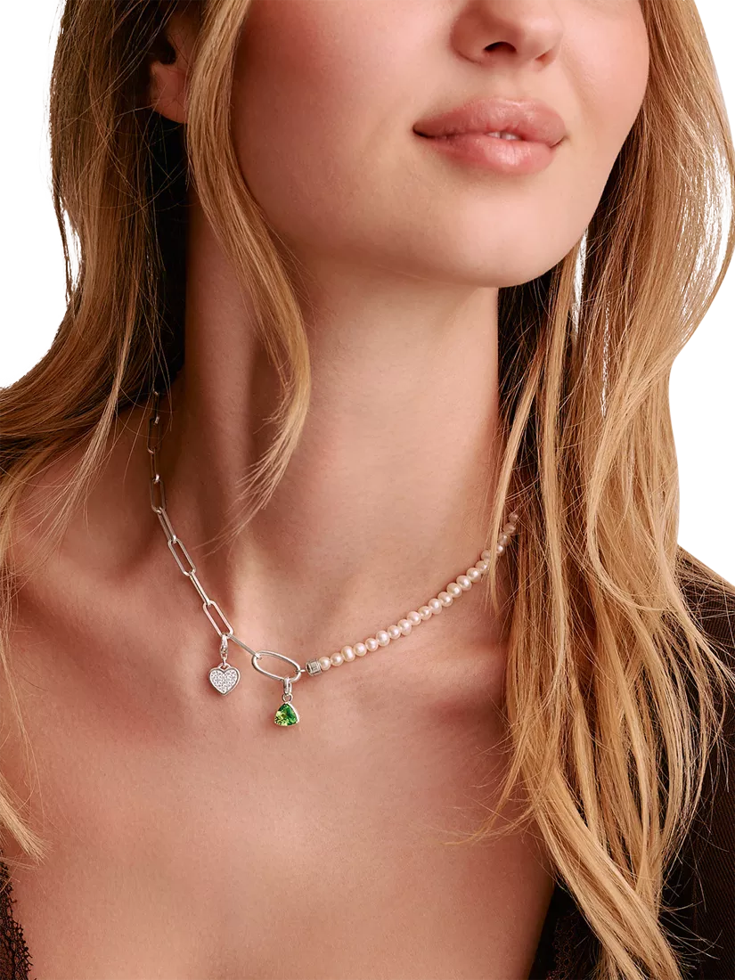 Thomas Sabo crystal heart charm in sterling silver (British brand)