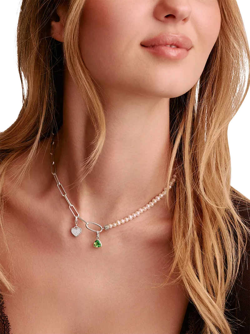 Thomas Sabo crystal heart charm in sterling silver (British brand)