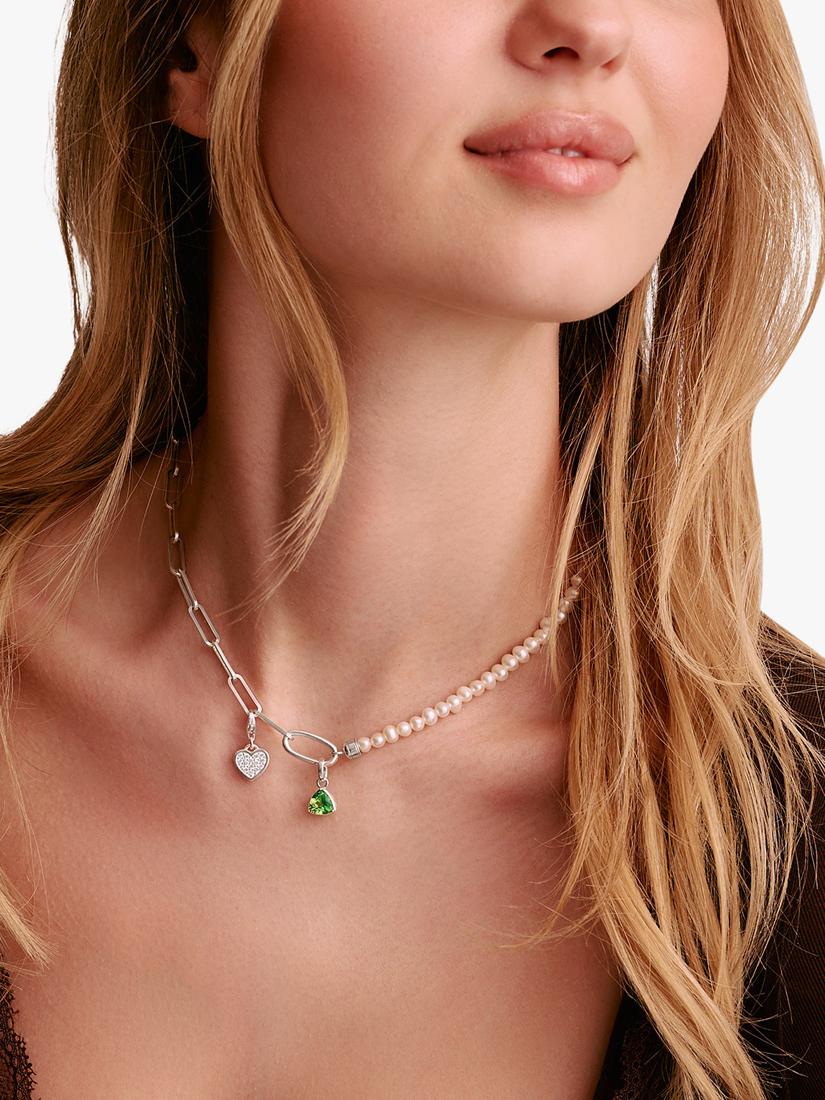 Thomas Sabo crystal heart charm in sterling silver (British brand)
