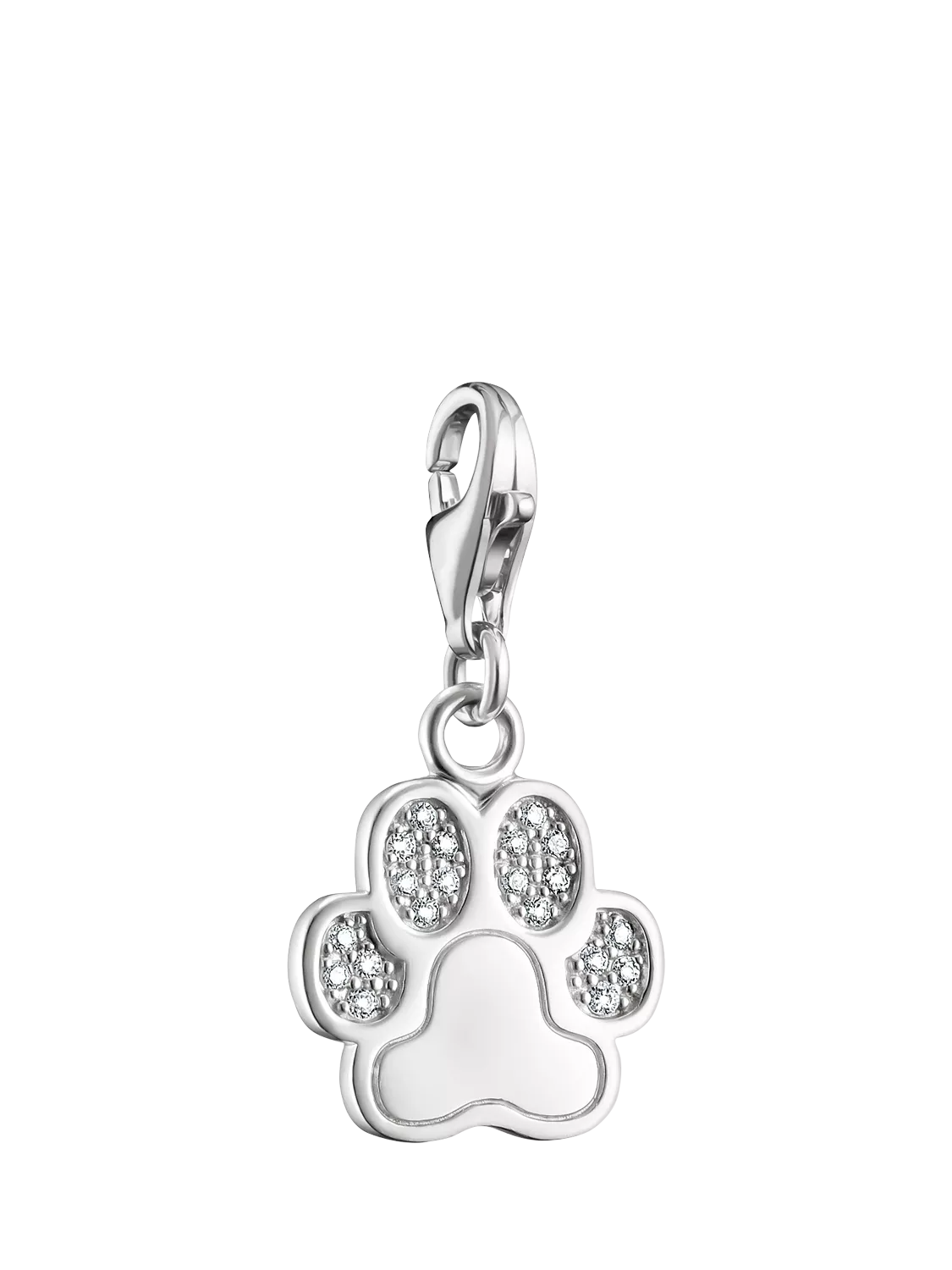 Thomas Sabo paw charm with cubic zirconia, imported from the UK
