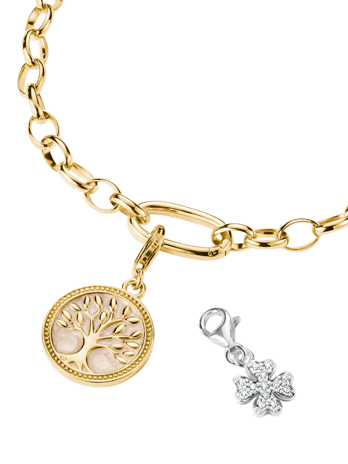 Thomas Sabo silver clover charm with cubic zirconia - British product