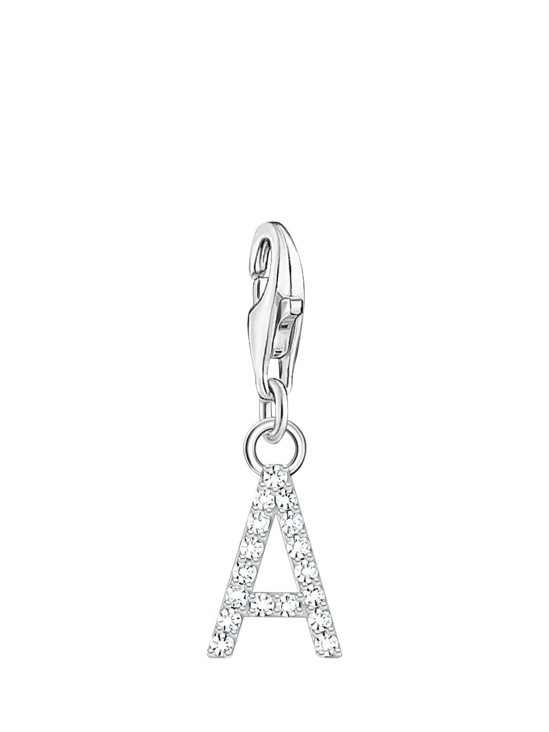 Thomas Sabo cubic zirconia letter charm in sterling silver - British product