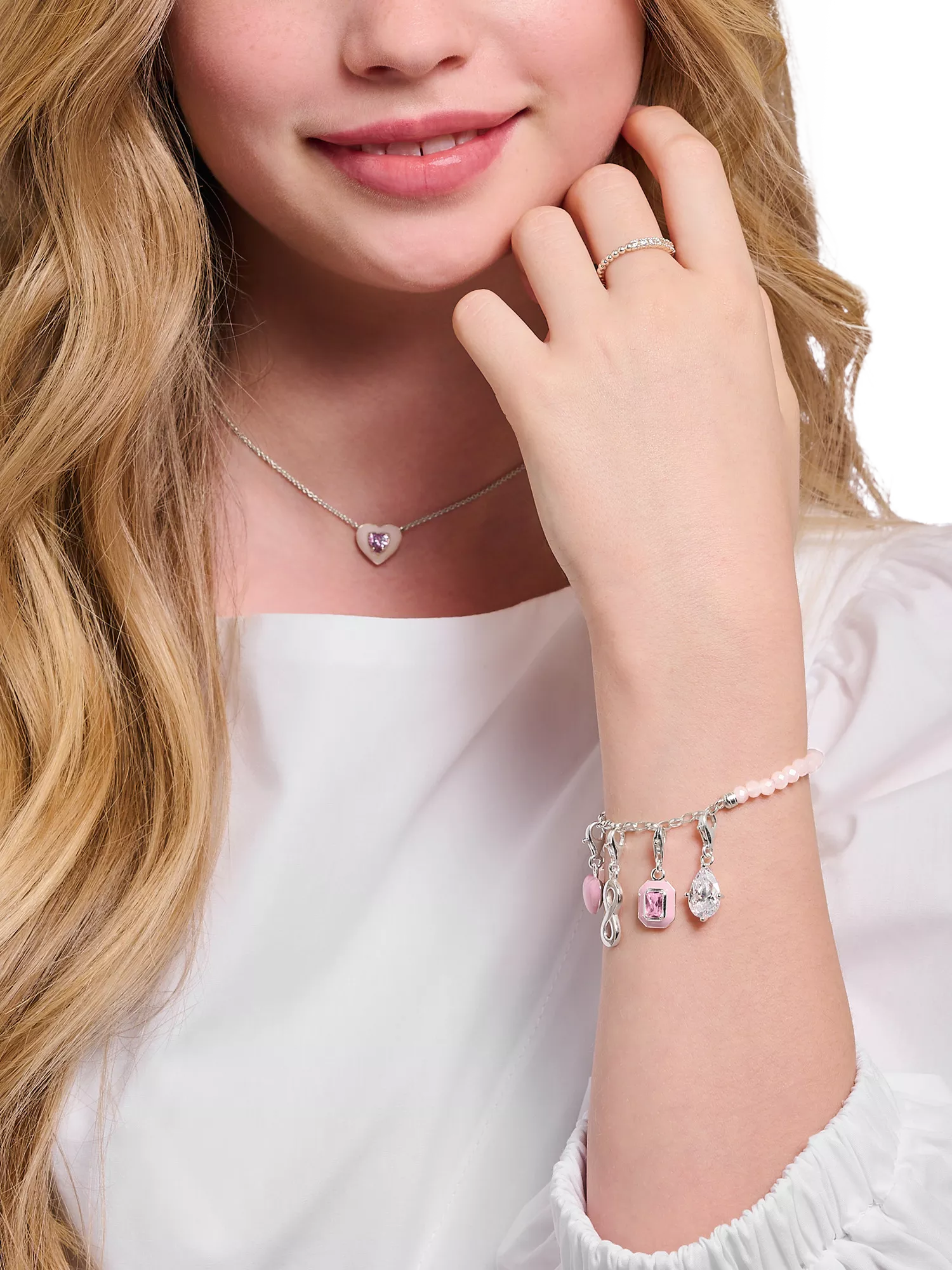 Thomas Sabo pink enamel heart charm (British brand)