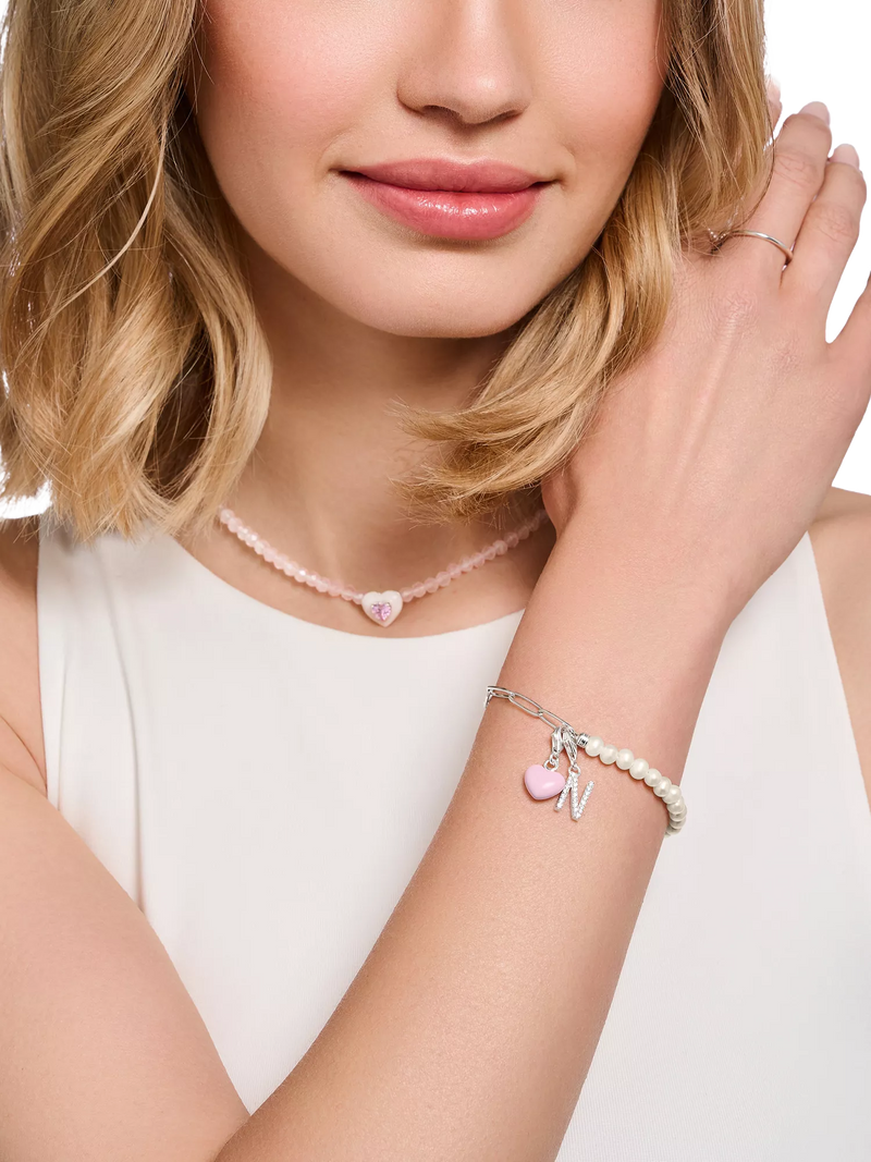 Thomas Sabo pink enamel heart charm (British brand)