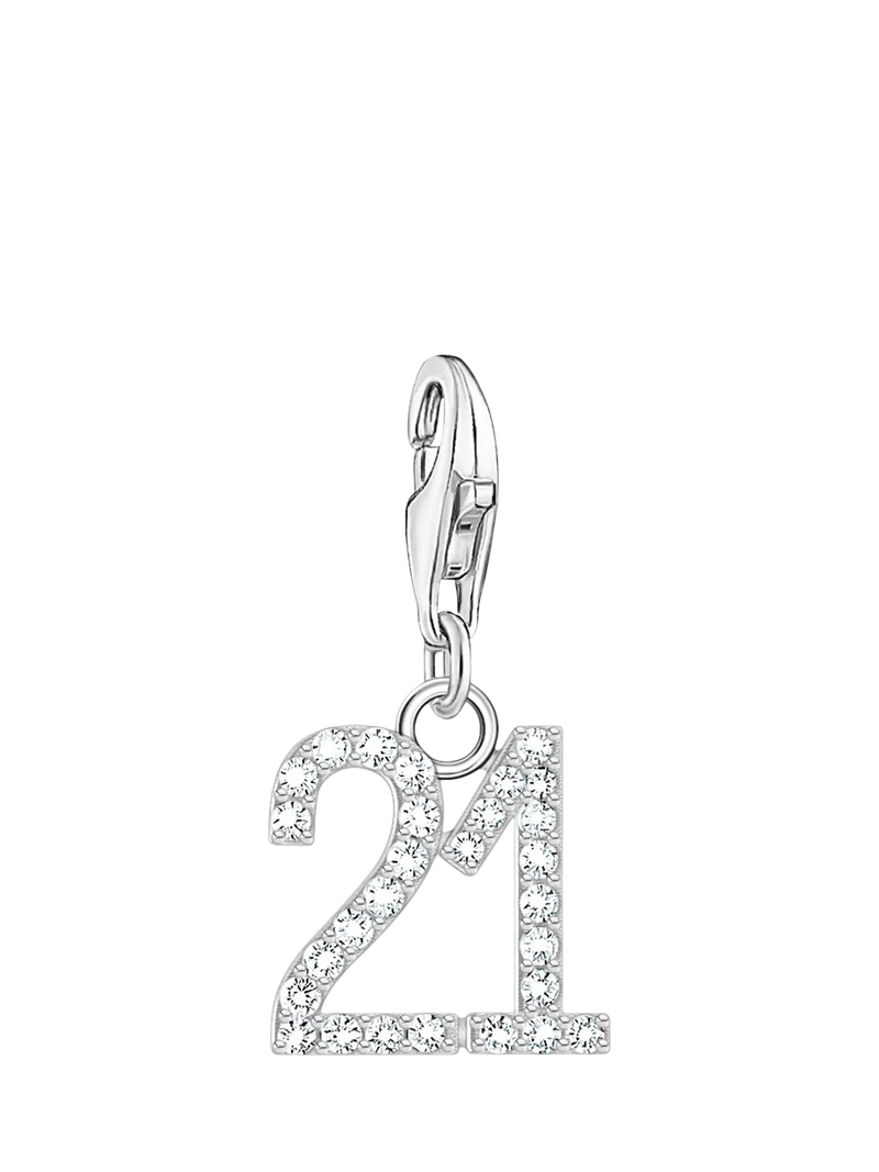 THOMAS SABO cubic zirconia 21st birthday charm silver (British brand)