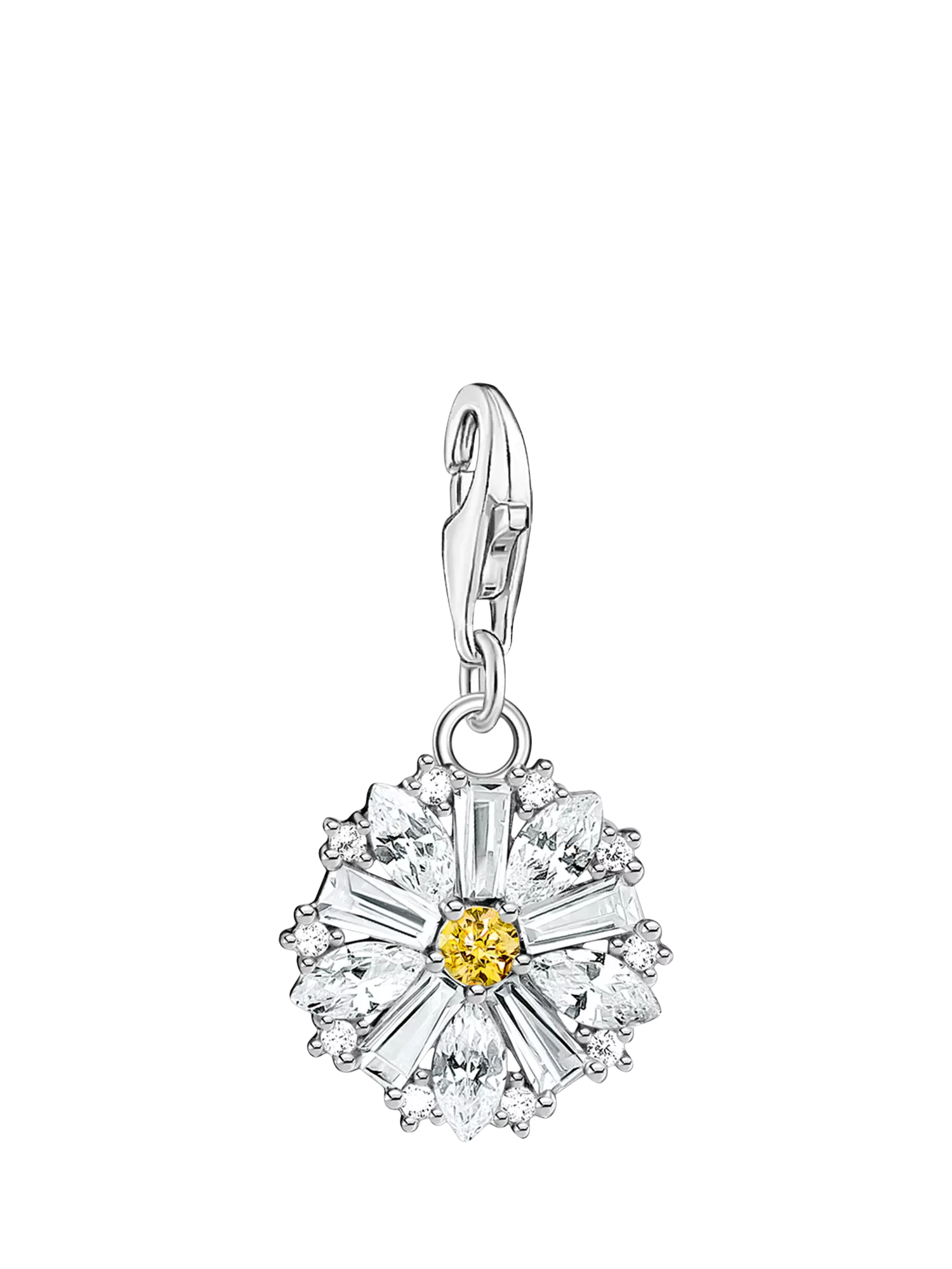 THOMAS SABO silver daisy charm with cubic zirconia - British product