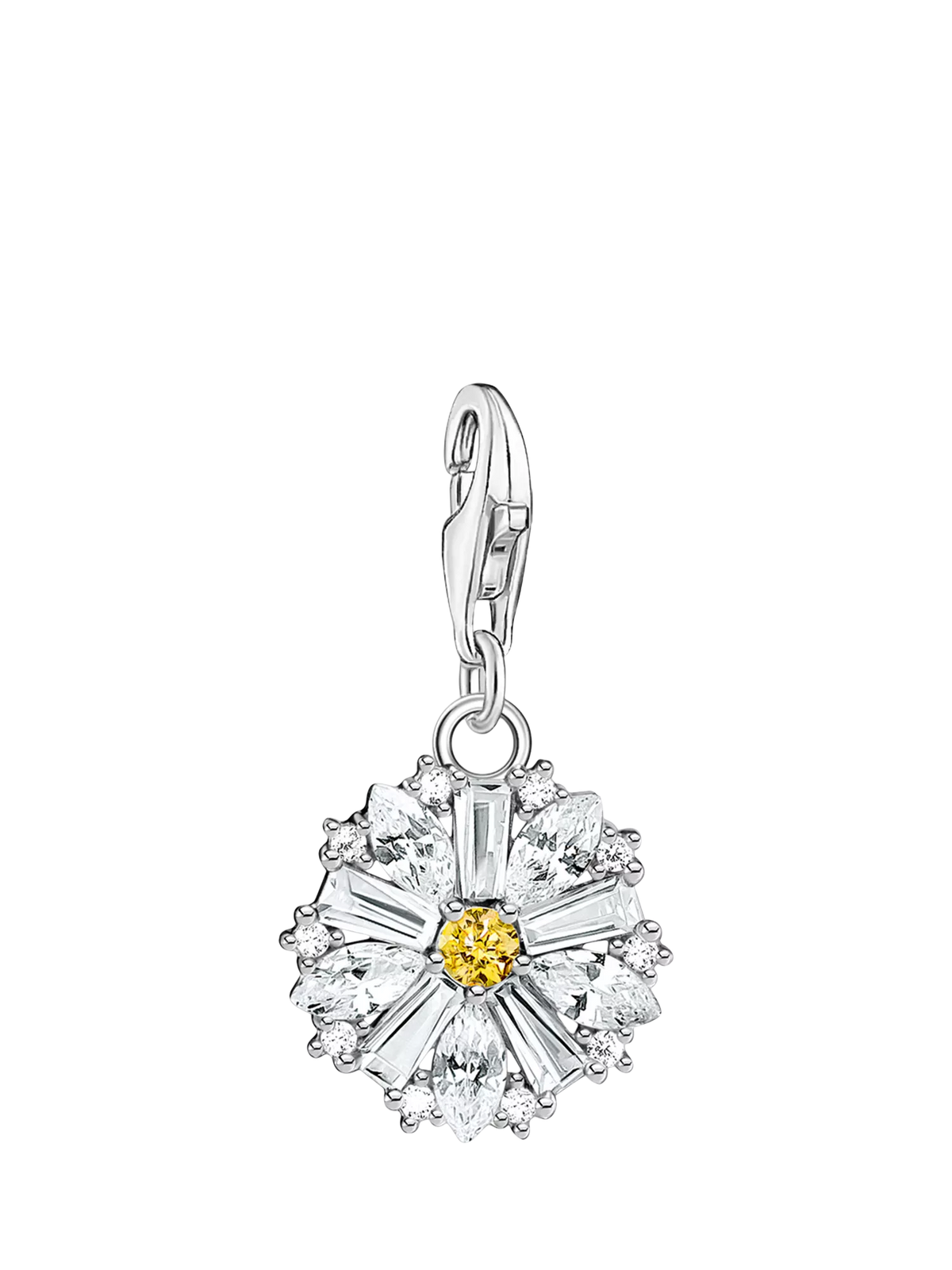 THOMAS SABO silver daisy charm with cubic zirconia - British product