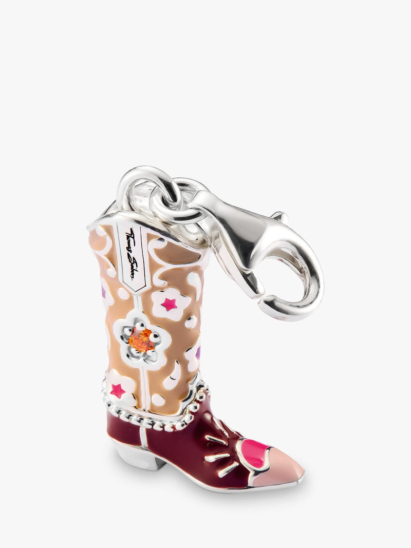 Thomas Sabo cowboy boot charm with enamel and sterling silver, UK version