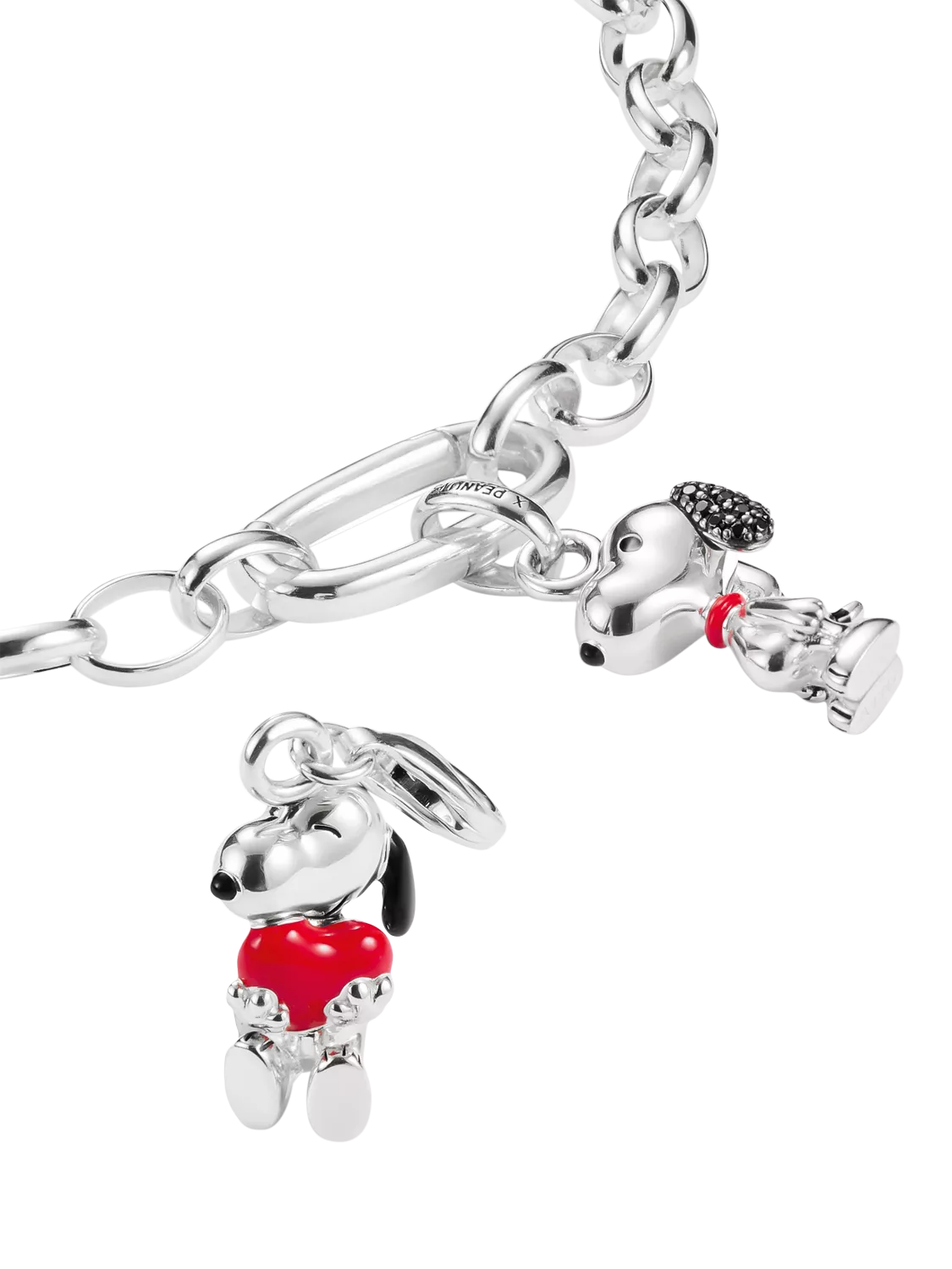THOMAS SABO Snoopy Heart charm silver and red enamel, UK version
