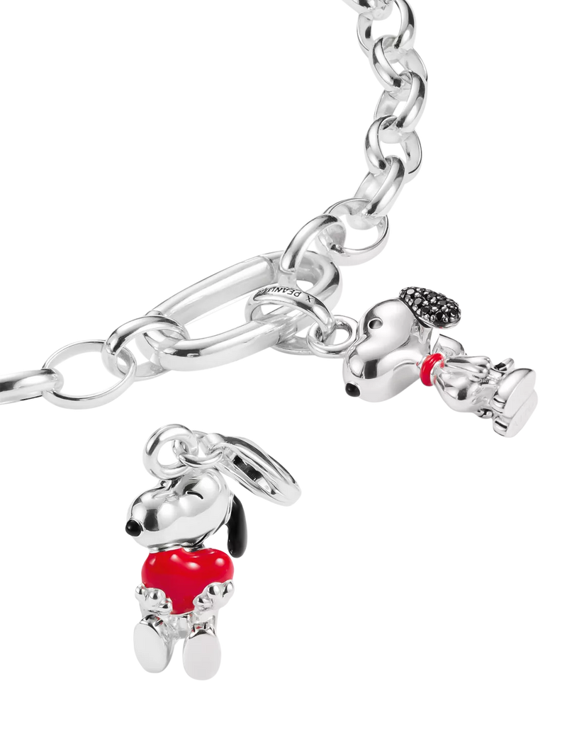 THOMAS SABO Snoopy Heart charm silver and red enamel, UK version