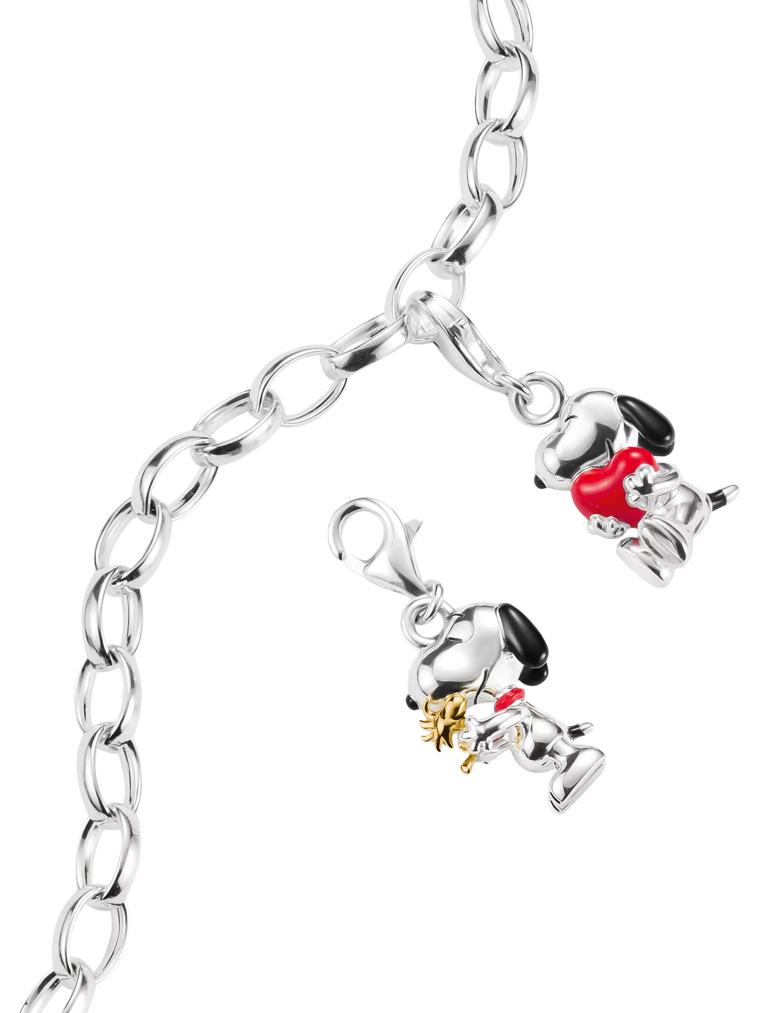 THOMAS SABO Snoopy Heart charm silver and red enamel, UK version