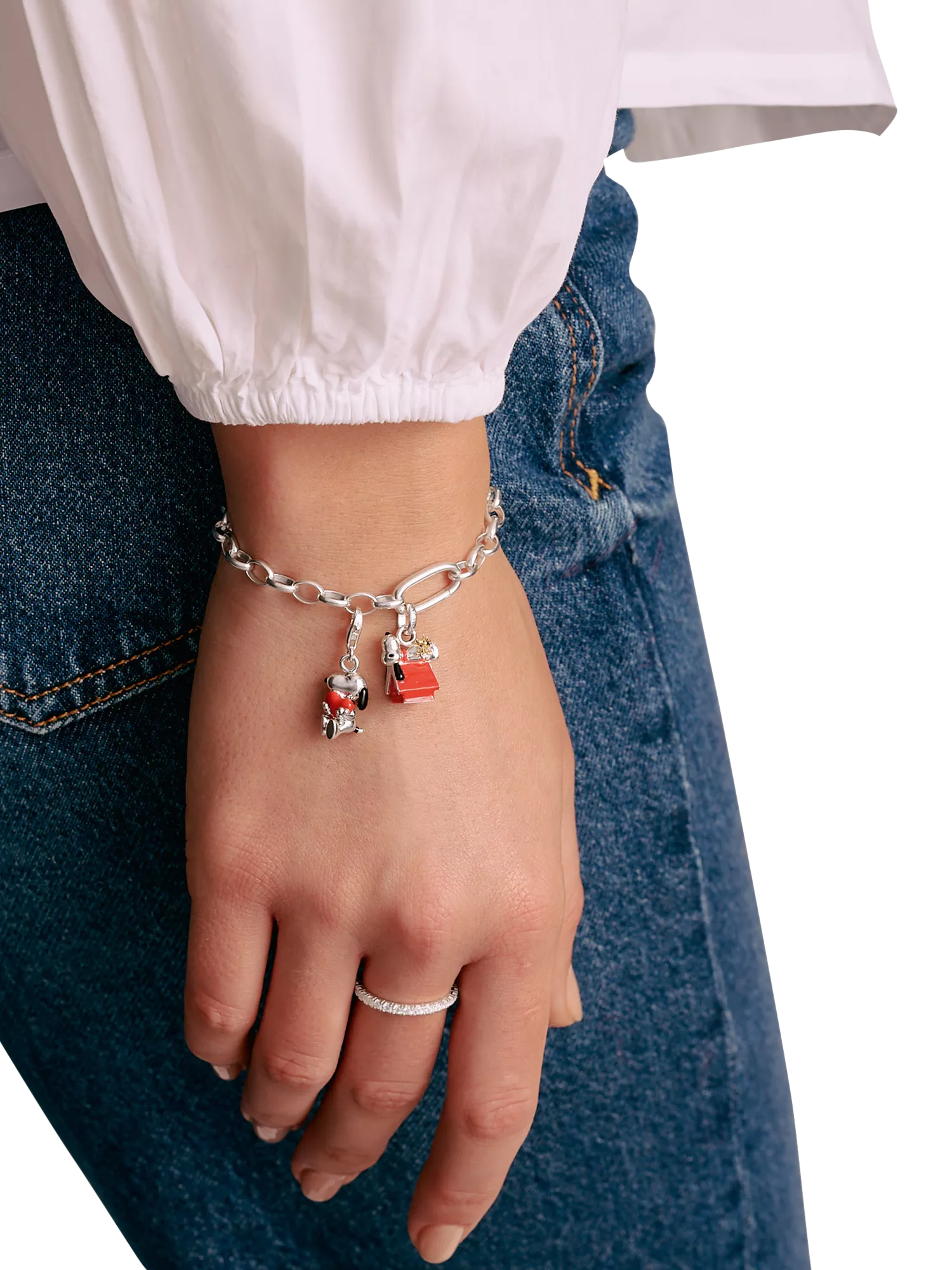 THOMAS SABO Snoopy Heart charm silver and red enamel, UK version