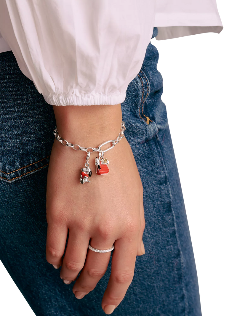 THOMAS SABO Snoopy Heart charm silver and red enamel, UK version