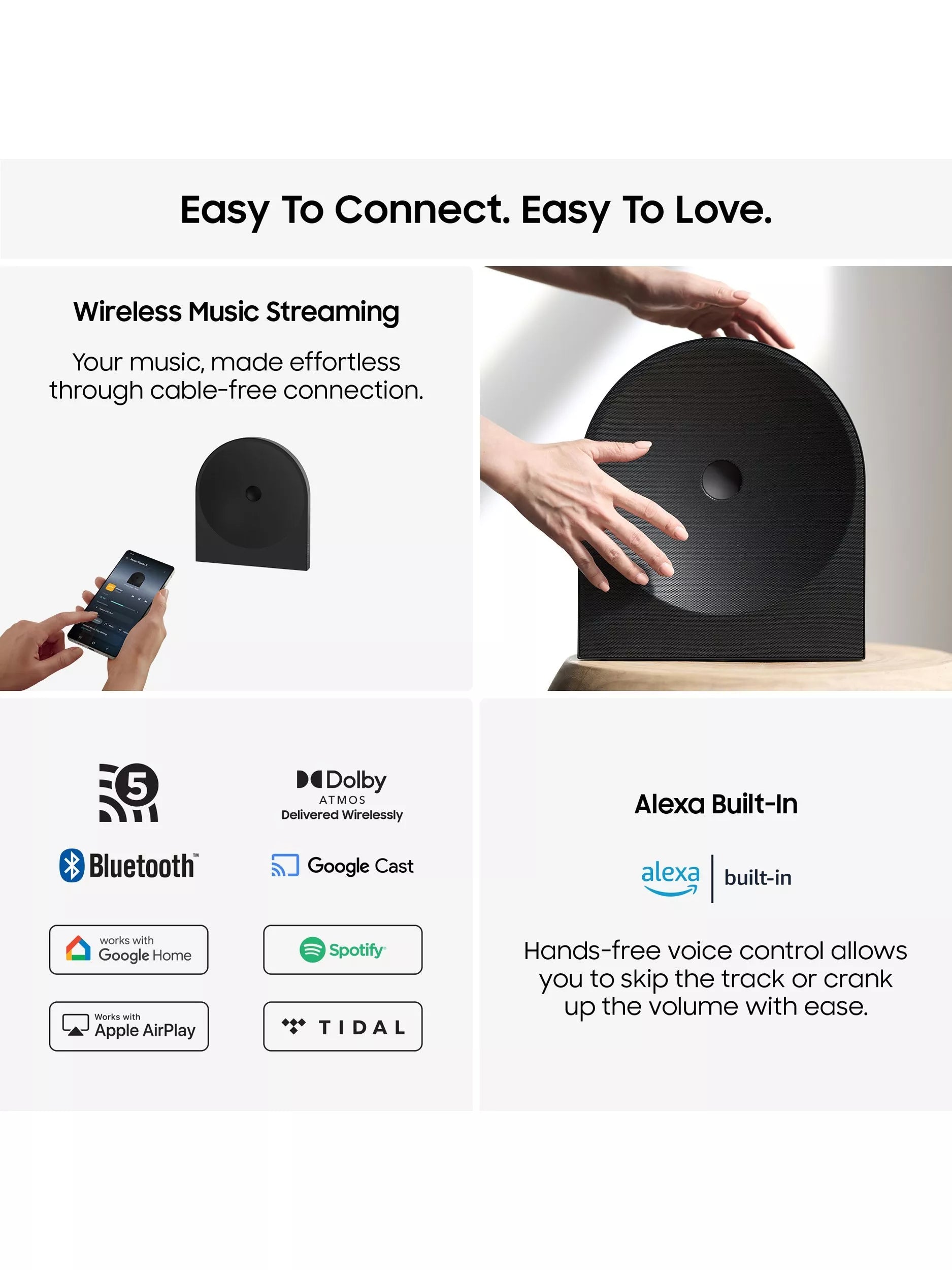 Samsung Music Studio smart speaker black, imported from the UK