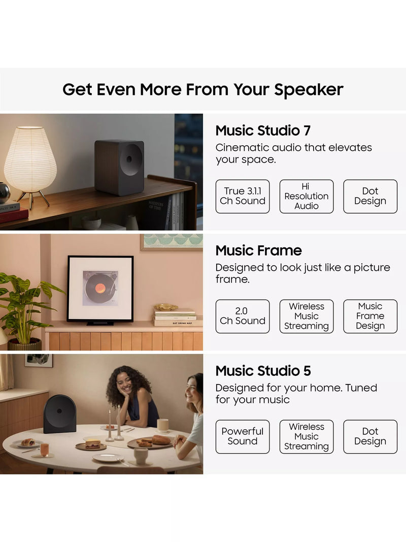 Samsung Music Studio smart speaker black, imported from the UK