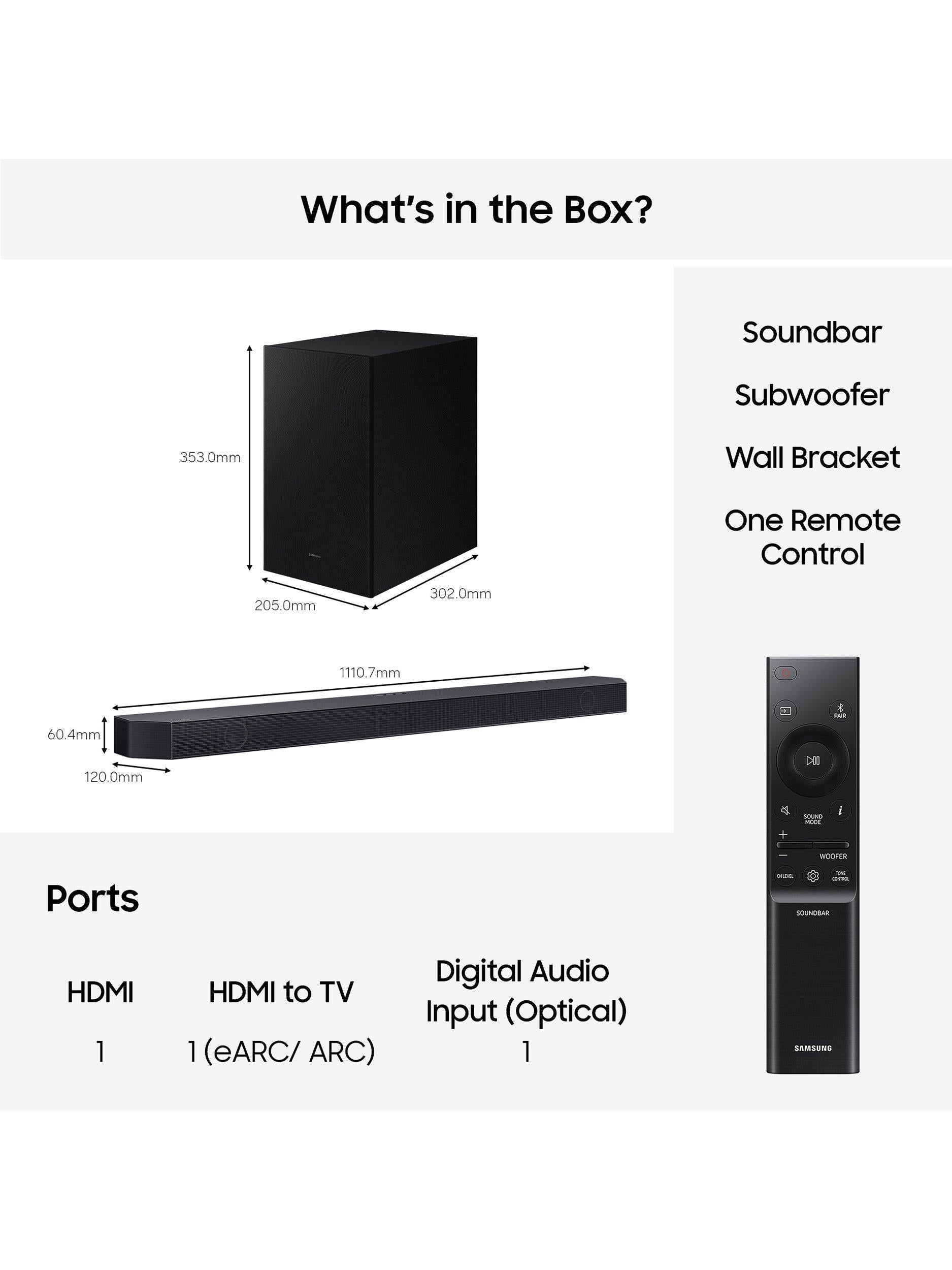 Samsung HW-Q600H soundbar Dolby Atmos wireless subwoofer - British product
