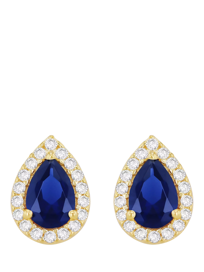 John Lewis IBB Cubic Zirconia Pear Stud Earrings Multi- Buy online at McGrocer