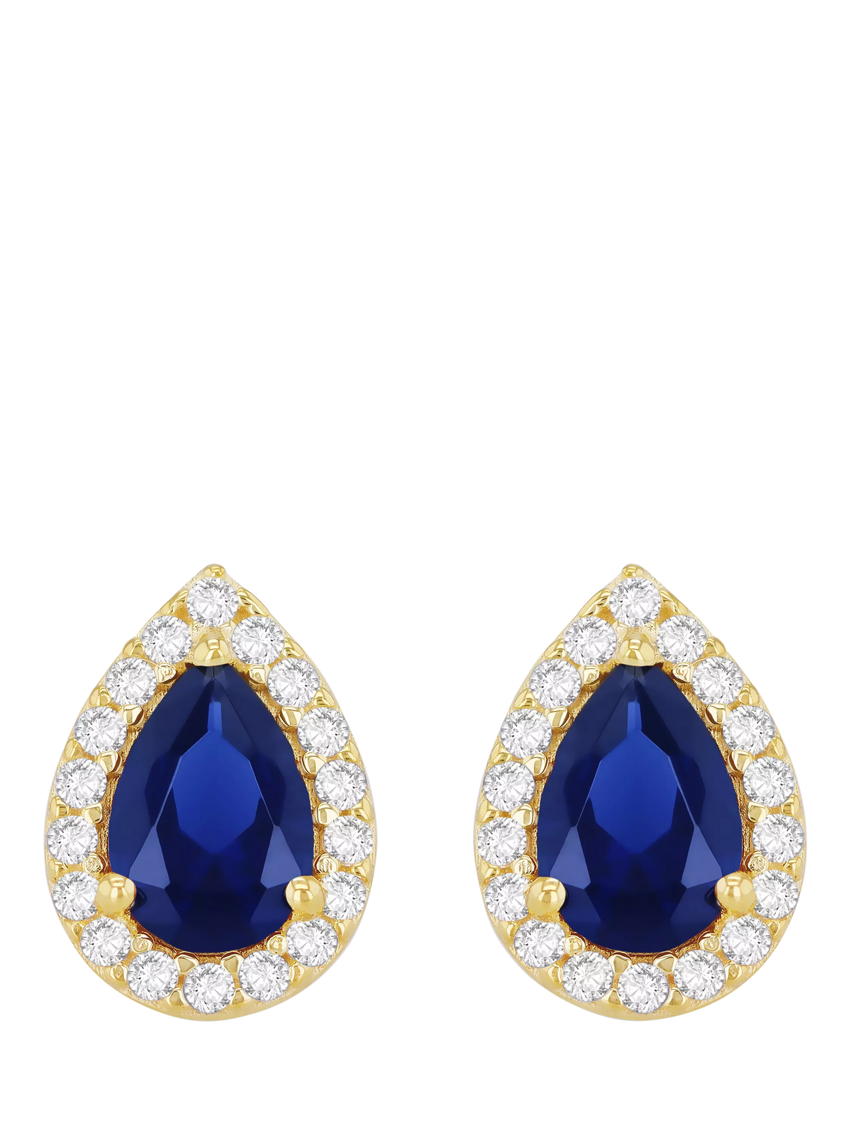 IBB blue cubic zirconia pear stud earrings (British brand)