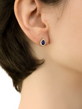 IBB blue cubic zirconia pear stud earrings (British brand)