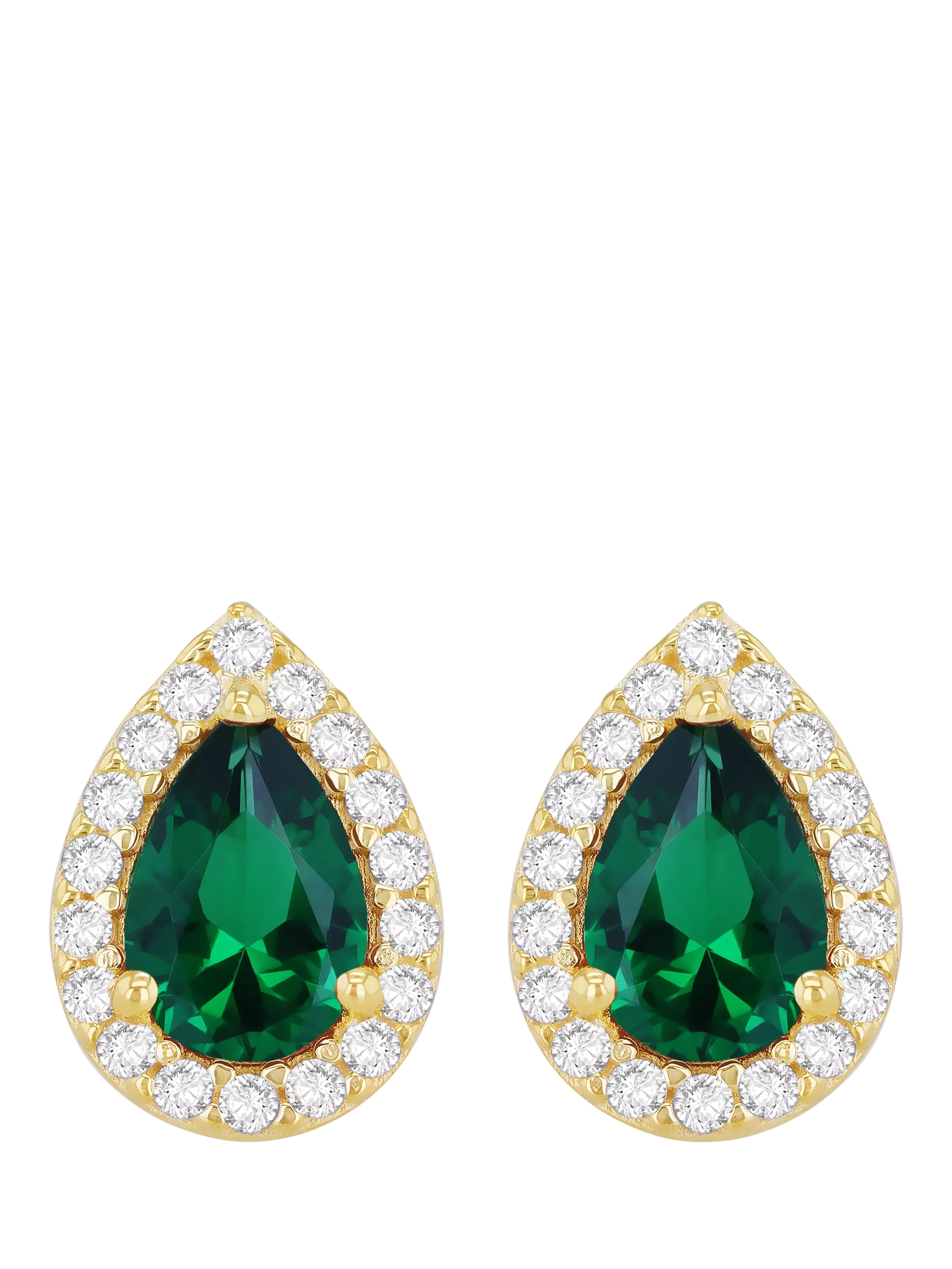 IBB 9ct yellow gold pear stud earrings, UK version