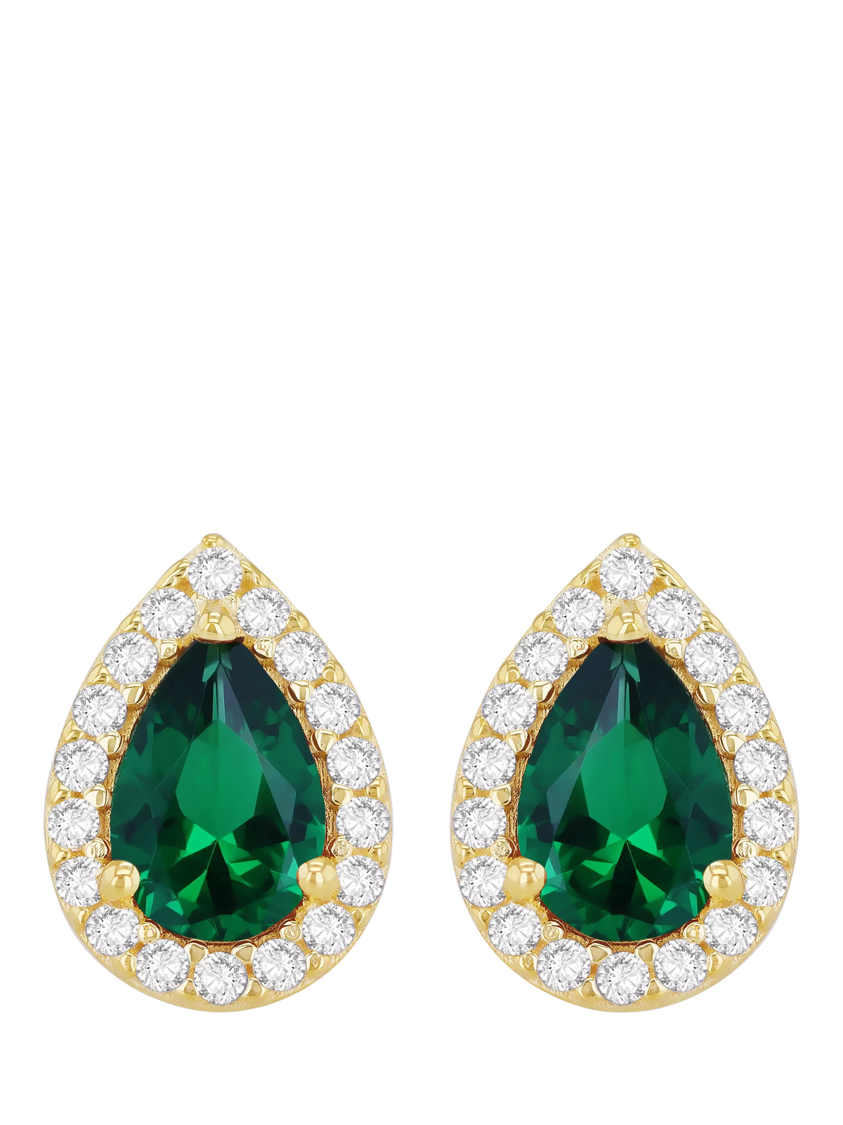 IBB 9ct yellow gold pear stud earrings, UK version