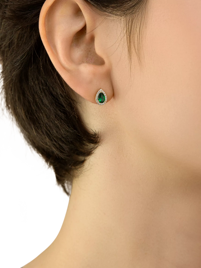 IBB 9ct yellow gold pear stud earrings, UK version