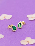 IBB 9ct yellow gold pear stud earrings, UK version