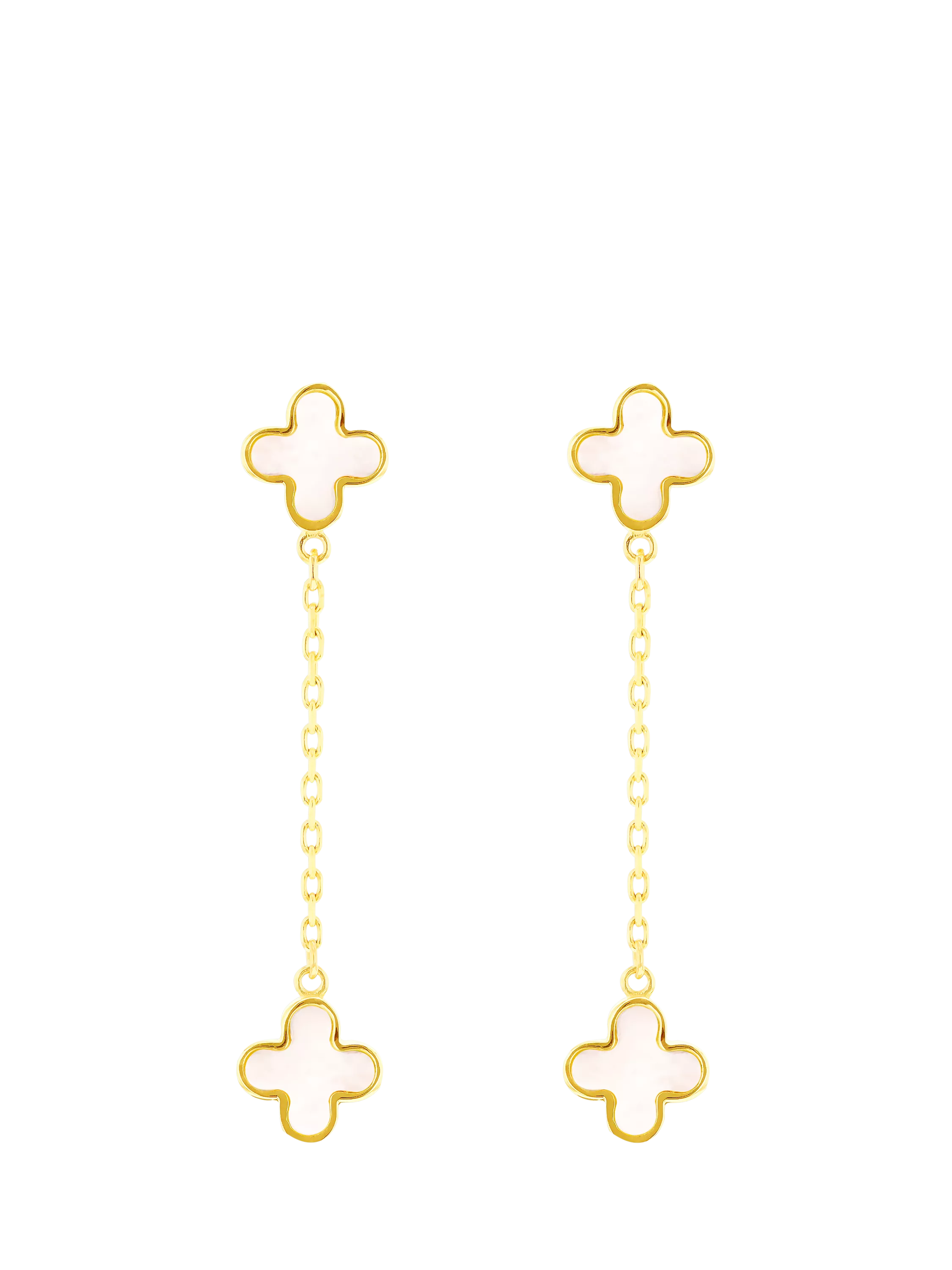 IBB earrings clover drop stud 9ct - British product