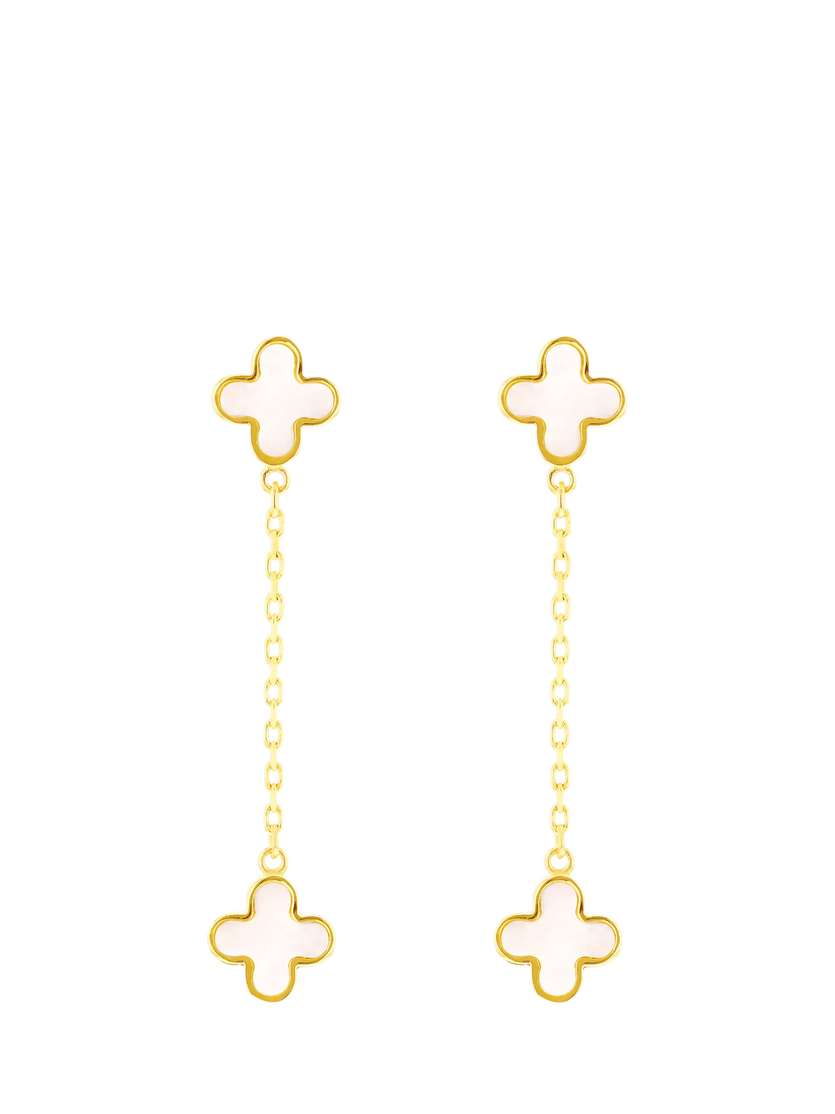IBB earrings clover drop stud 9ct - British product