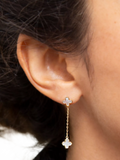 IBB earrings clover drop stud 9ct - British product