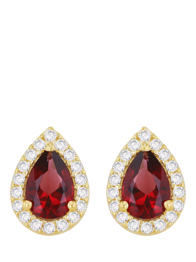 John Lewis IBB 9ct Yellow Gold Crystal Pear Stud Earrings Multi- Buy online at McGrocer
