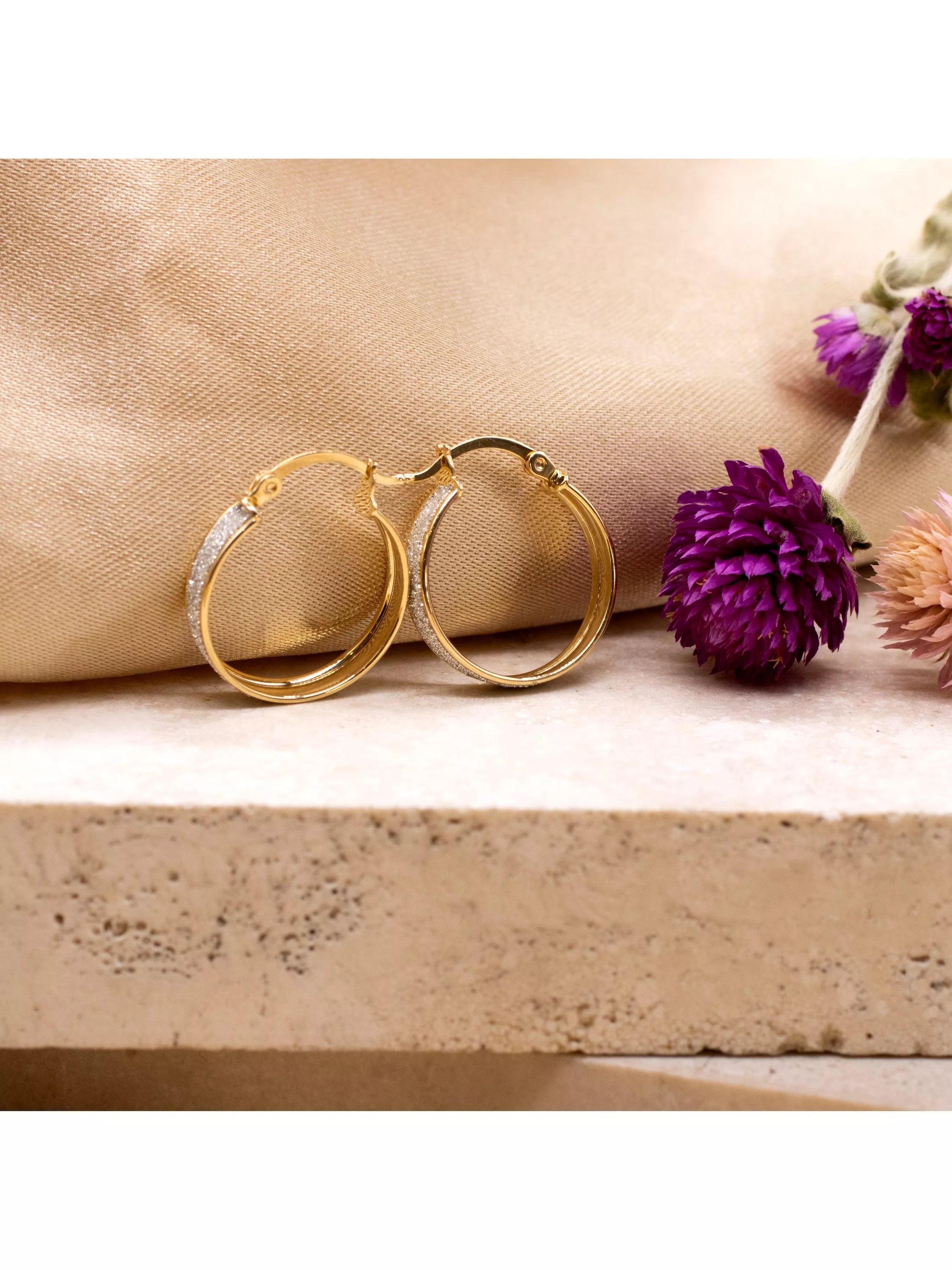 IBB 9ct yellow gold creole hoop earrings, imported from the UK