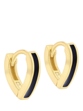 IBB V-shape huggie hoop earrings with black enamel (British brand)