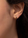 IBB V-shape huggie hoop earrings with black enamel (British brand)