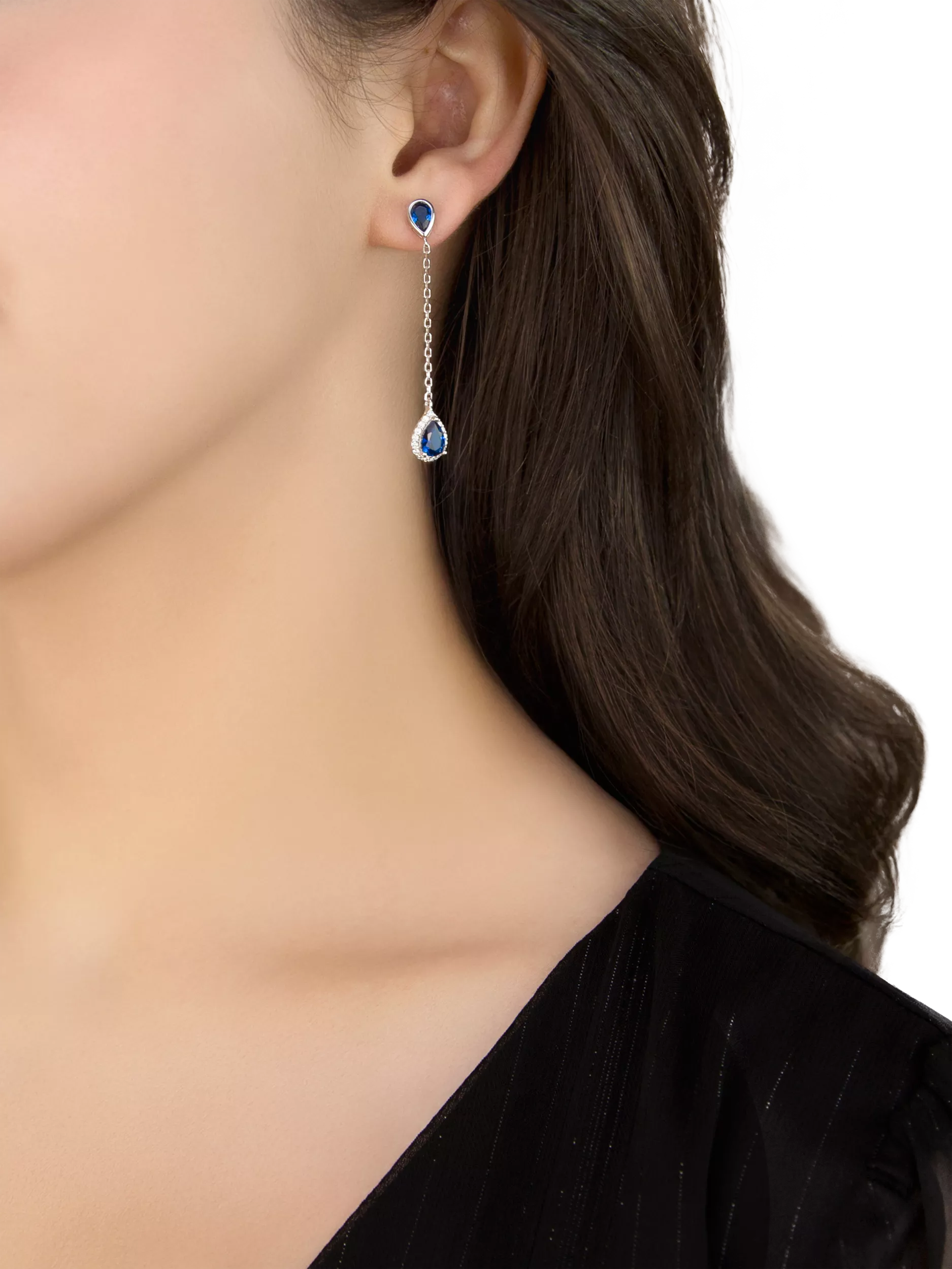 IBB cubic zirconia teardrop earrings, UK version