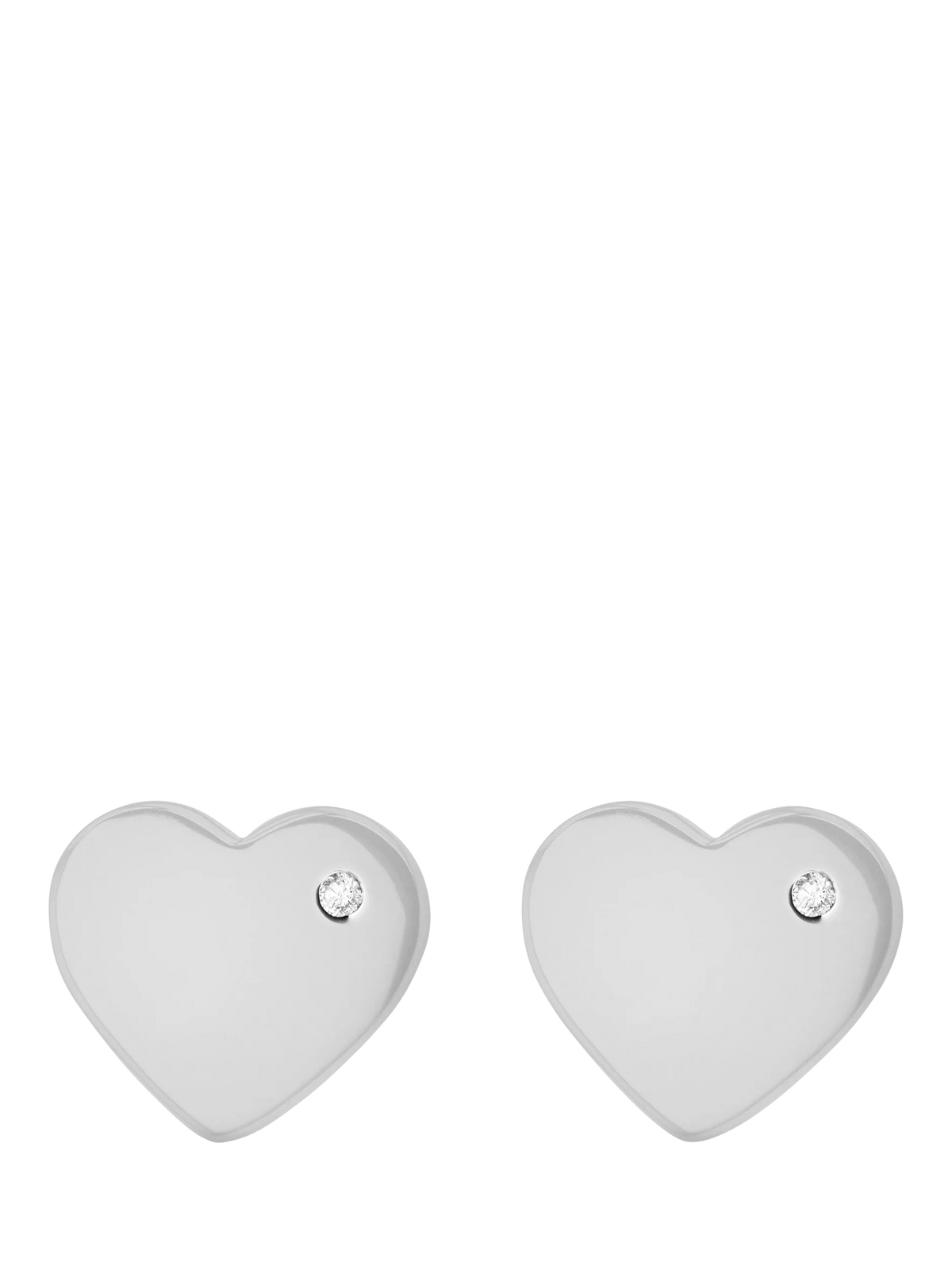 IBB heart stud earrings sterling silver cubic zirconia, UK version