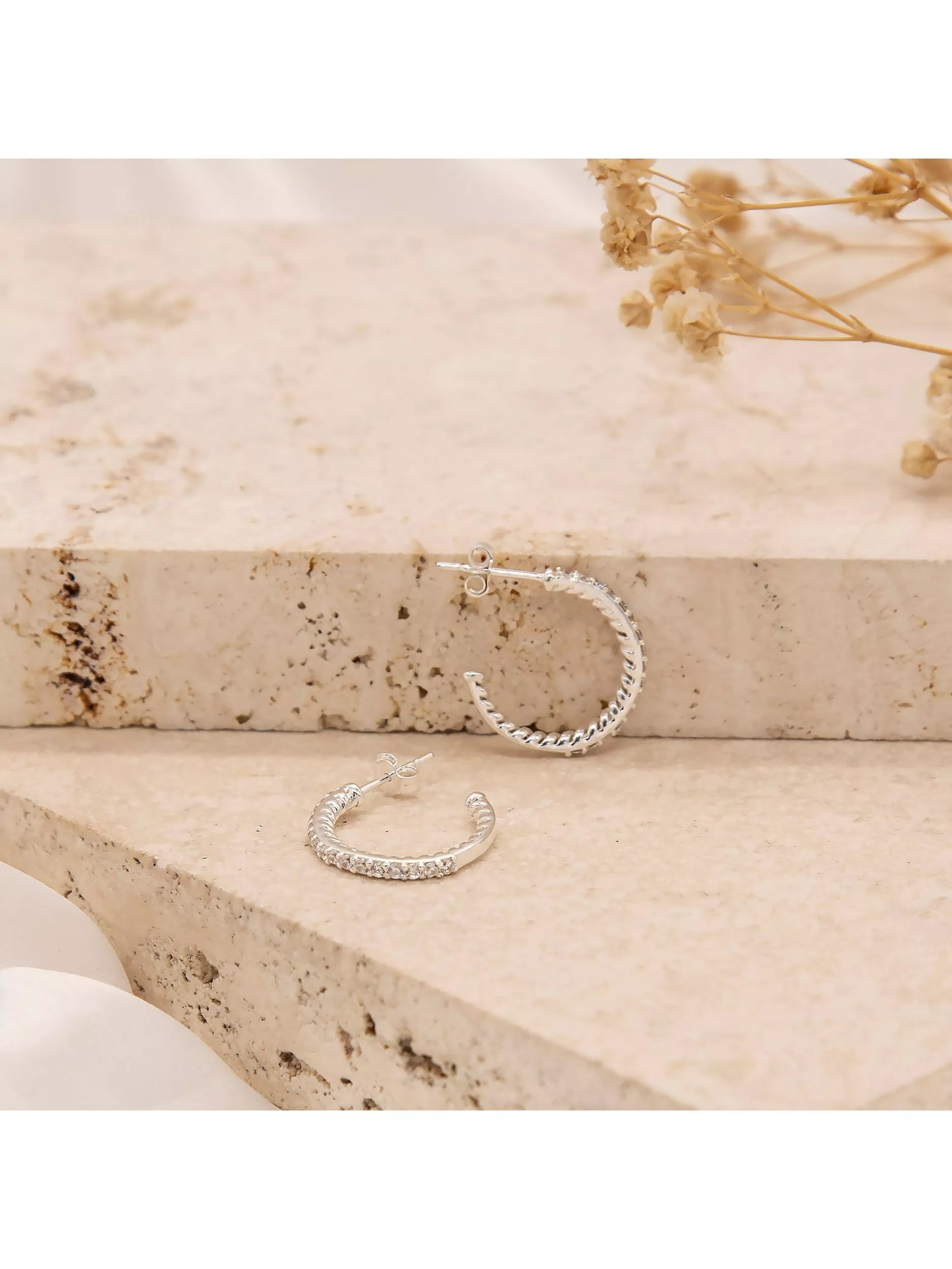 IBB sterling silver cubic zirconia earrings (British brand)