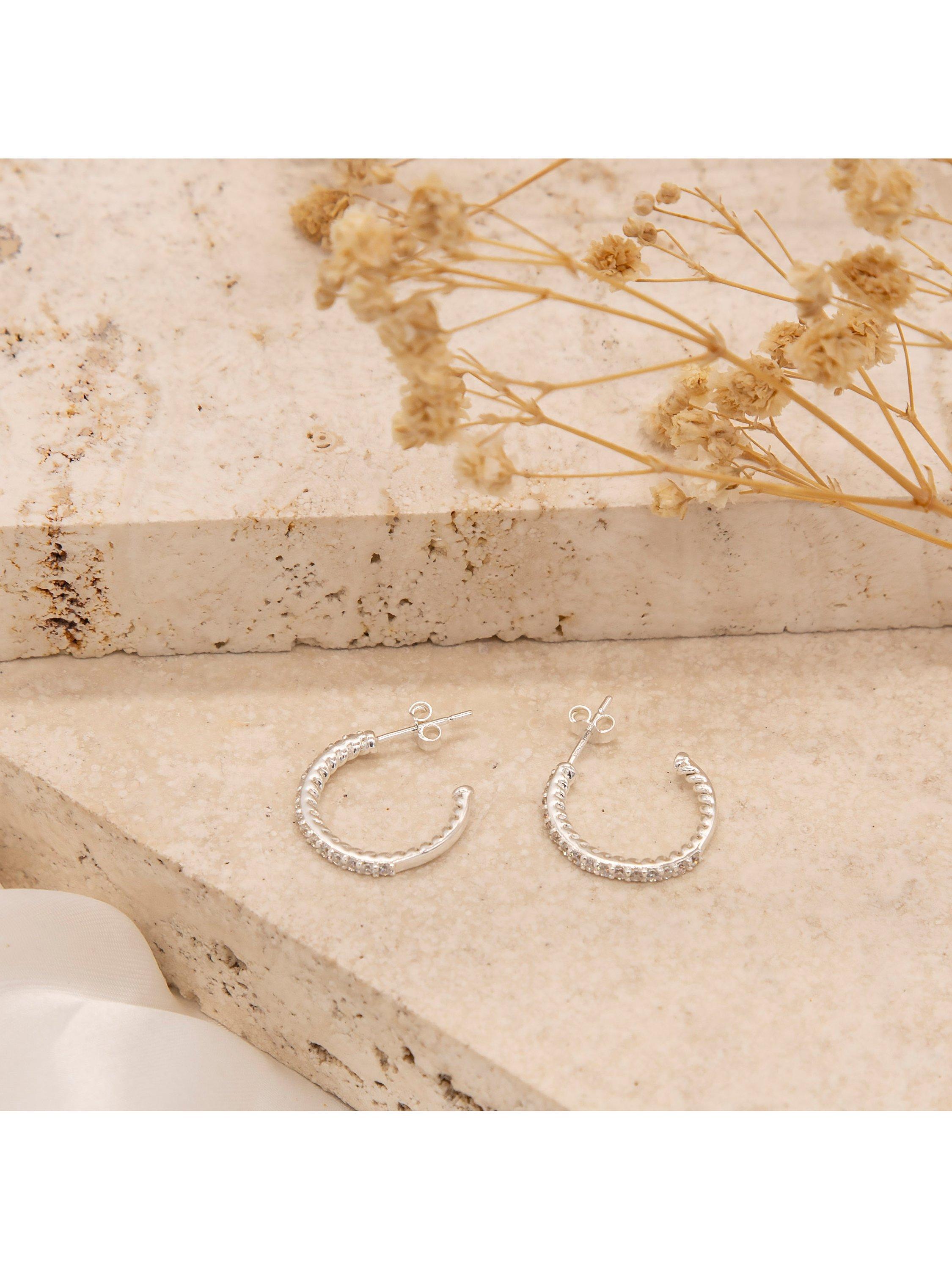 IBB sterling silver cubic zirconia earrings (British brand)