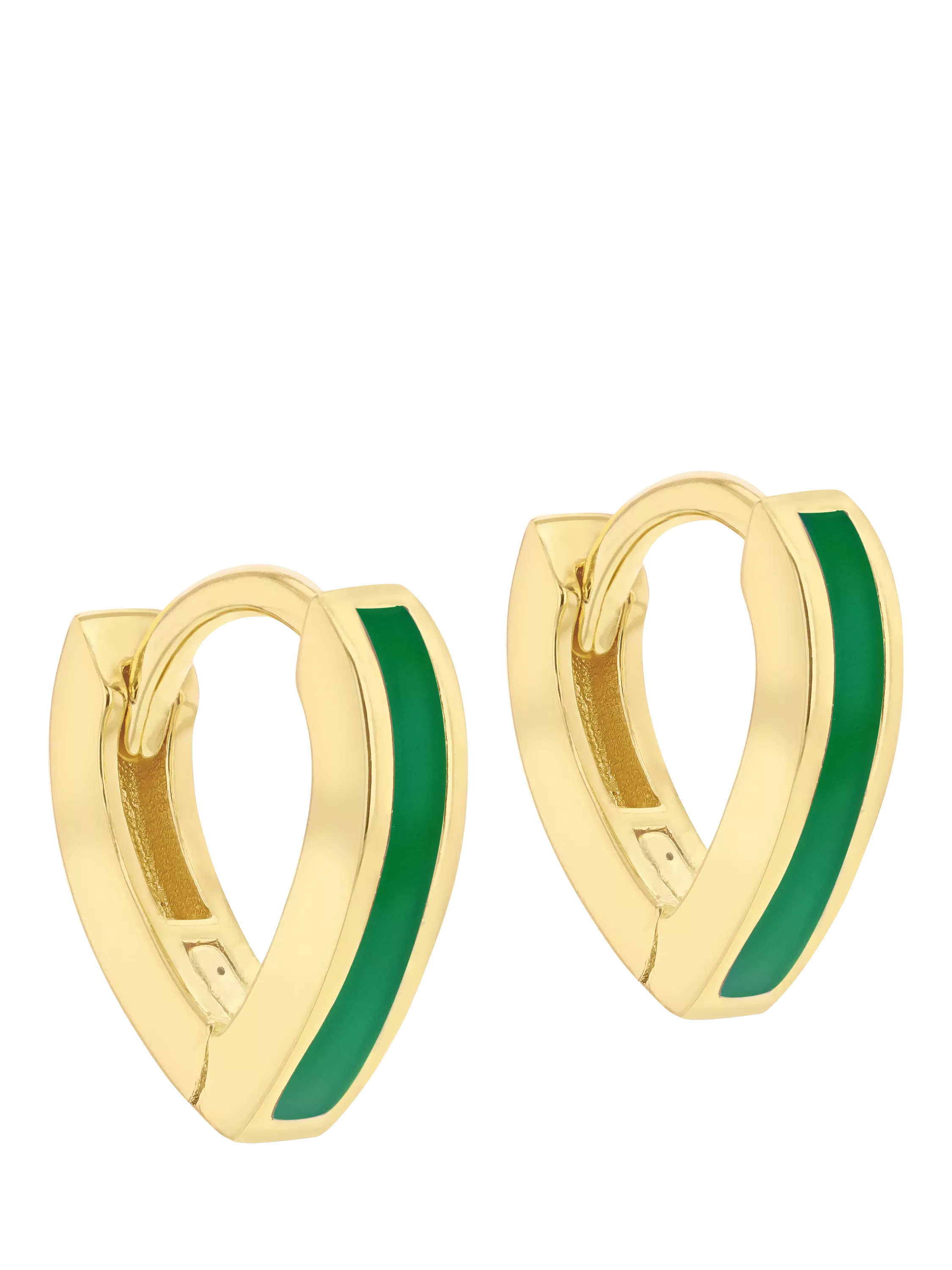 IBB gold plated enamel huggie hoop earrings, UK version