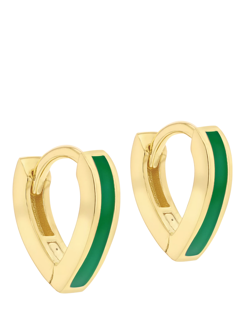 IBB gold plated enamel huggie hoop earrings, UK version