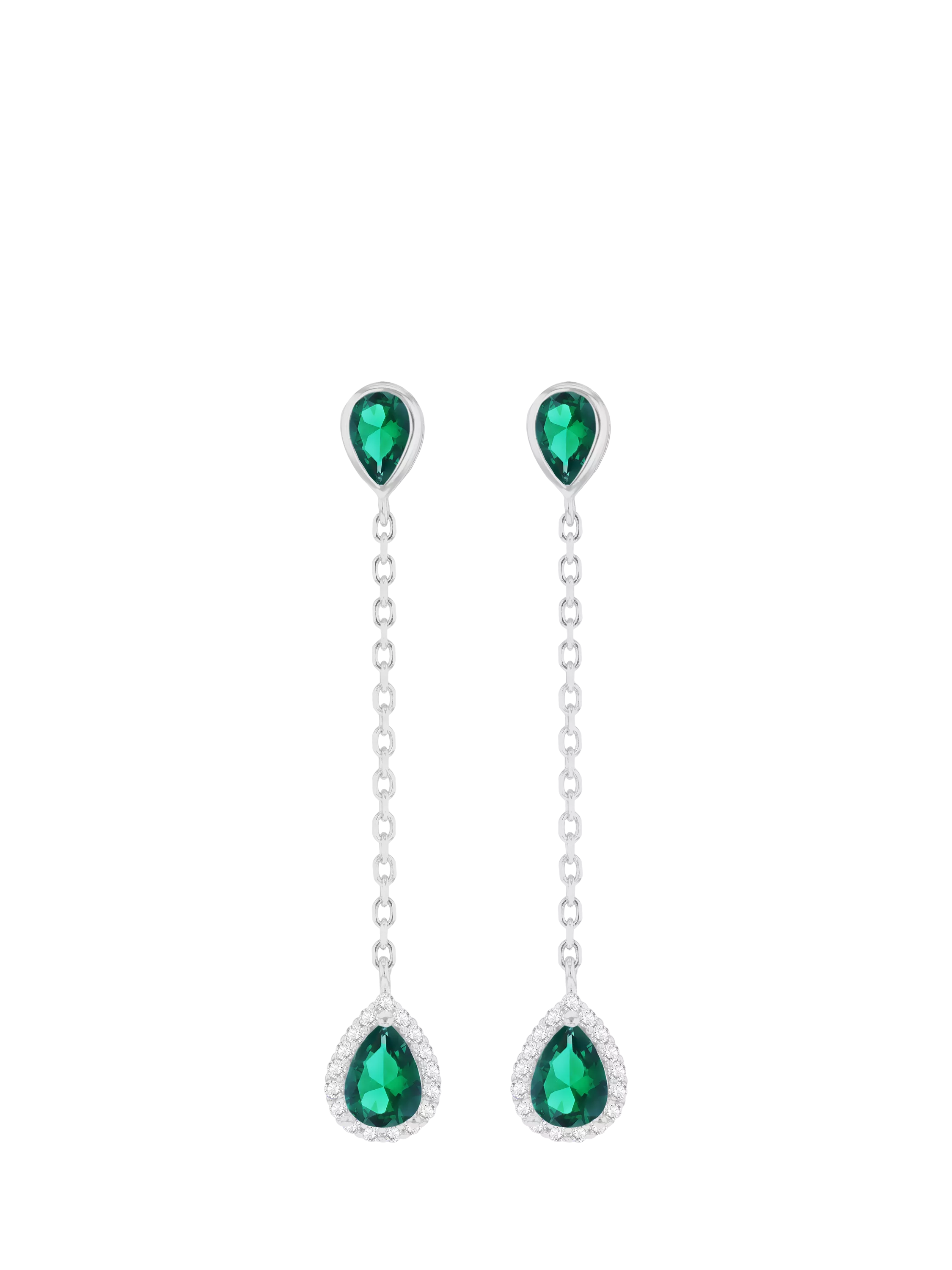 IBB cubic zirconia teardrop earrings sterling silver multi, UK version